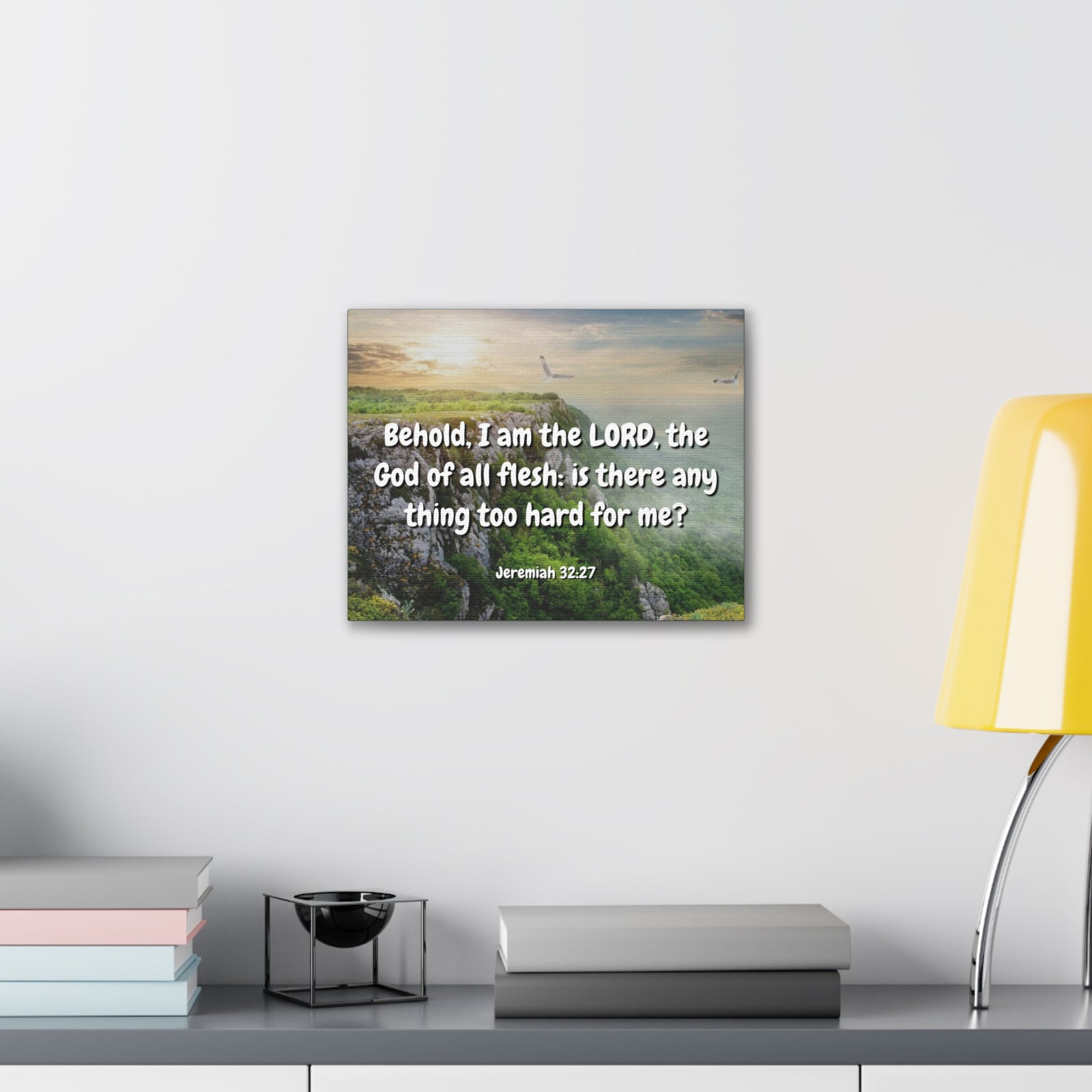 Scripture Canvas The Lord Jeremiah 32:27 Christian Wall Art Bible Verse Print Ready to Hang-Express Your Love Gifts