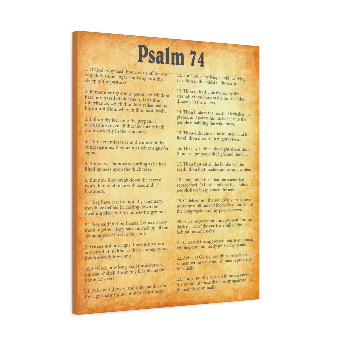 Scripture Walls Psalm 74 Gold Bible Chapter Canvas Christian Wall Art Ready to Hang-Express Your Love Gifts