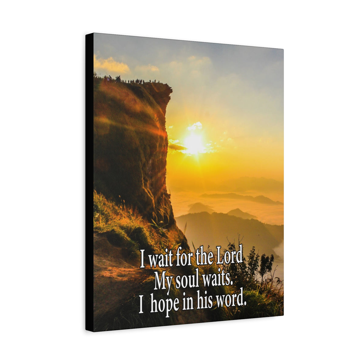 I Wait For The LordScripture Canvas I Wait For The Lord Psalm 130:5 Christian Wall Art Bible Verse Print Ready to Hang-Express Your Love Gifts