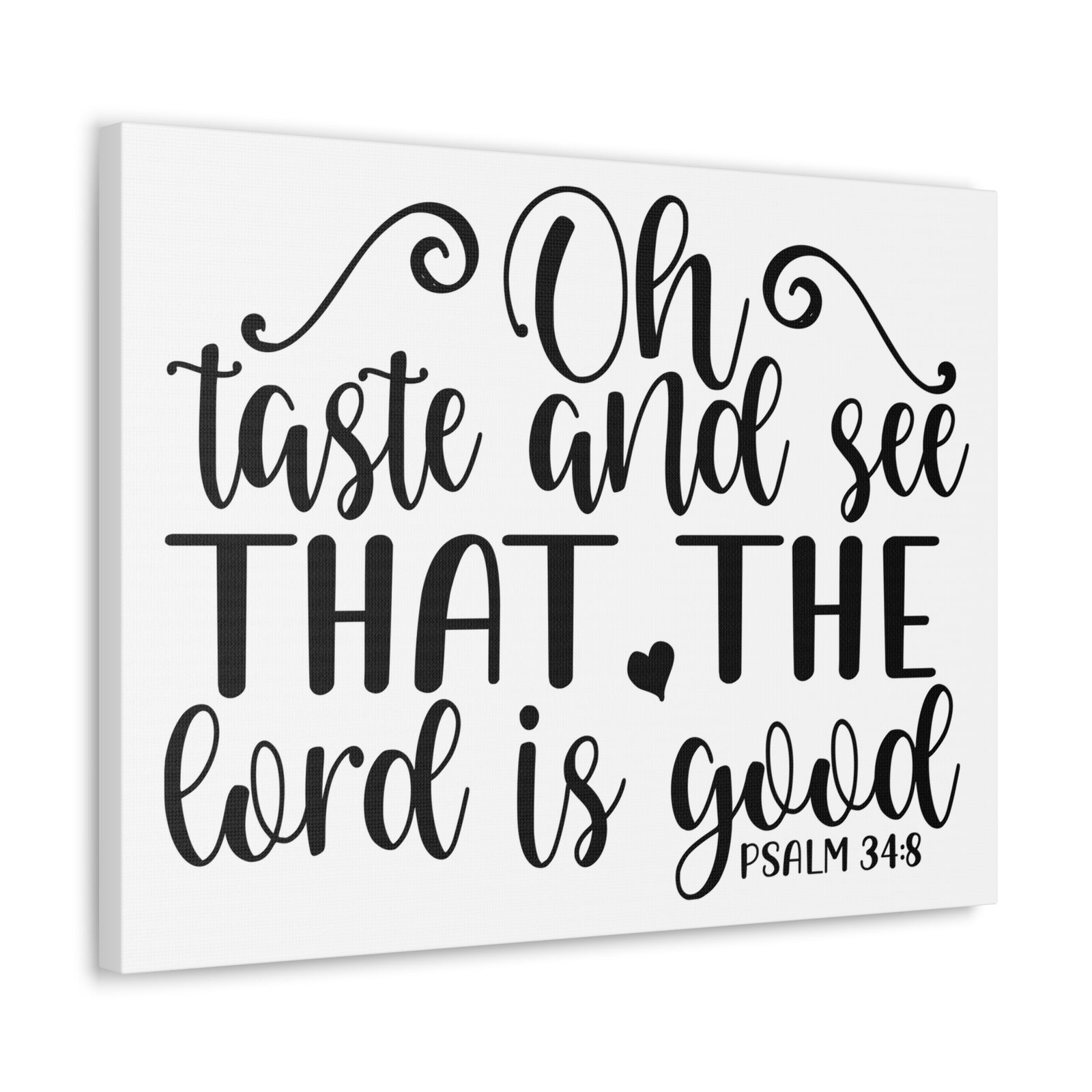 Scripture Canvas Oh Taste And See That Psalm 34:8 Christian Wall Art Bible Verse Print Ready To Hang-Express Your Love Gifts