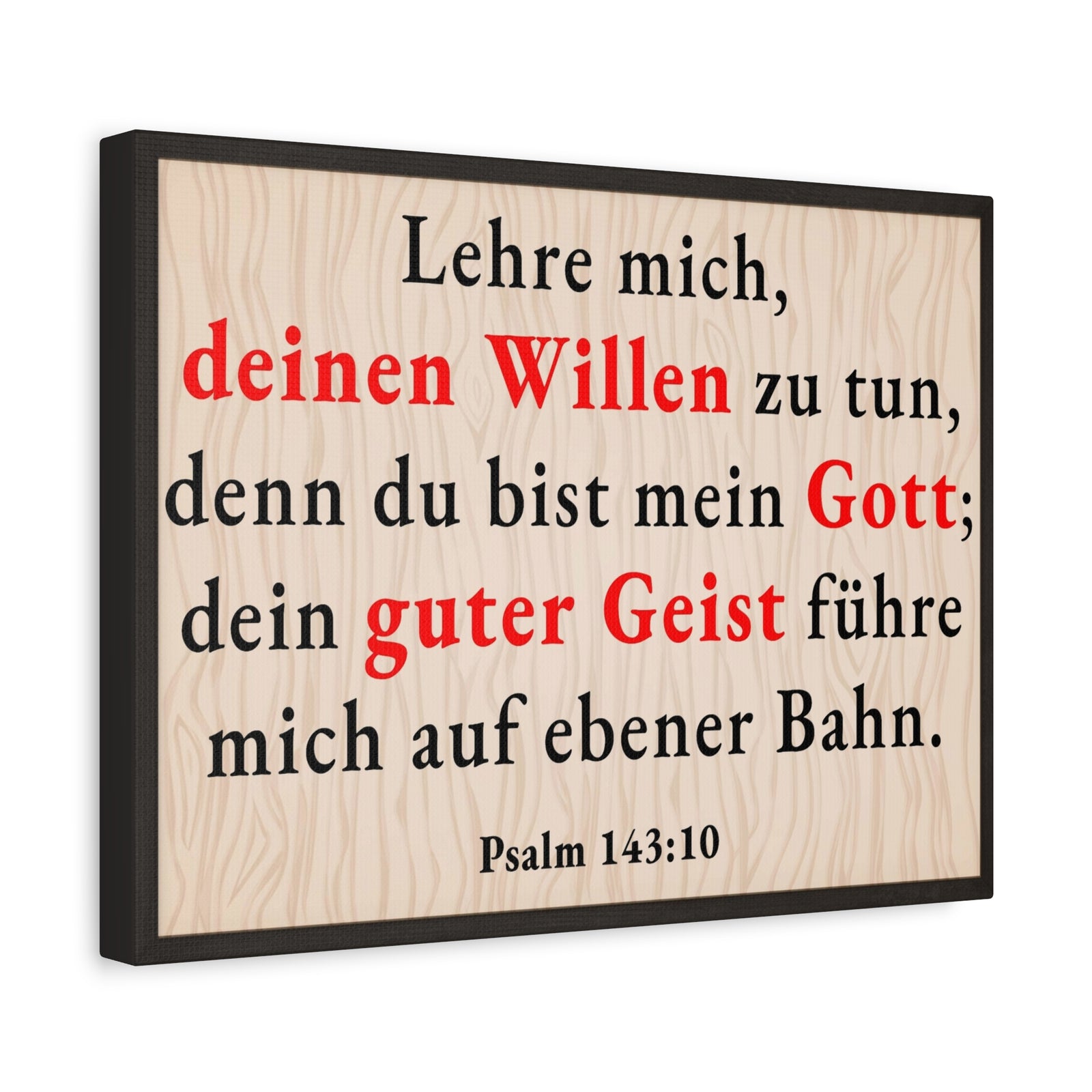 Scripture Walls Psalm 143:10 Doing Your Will German Bible Verse Canvas Christian Wall Art Ready to Hang Unframed-Express Your Love Gifts