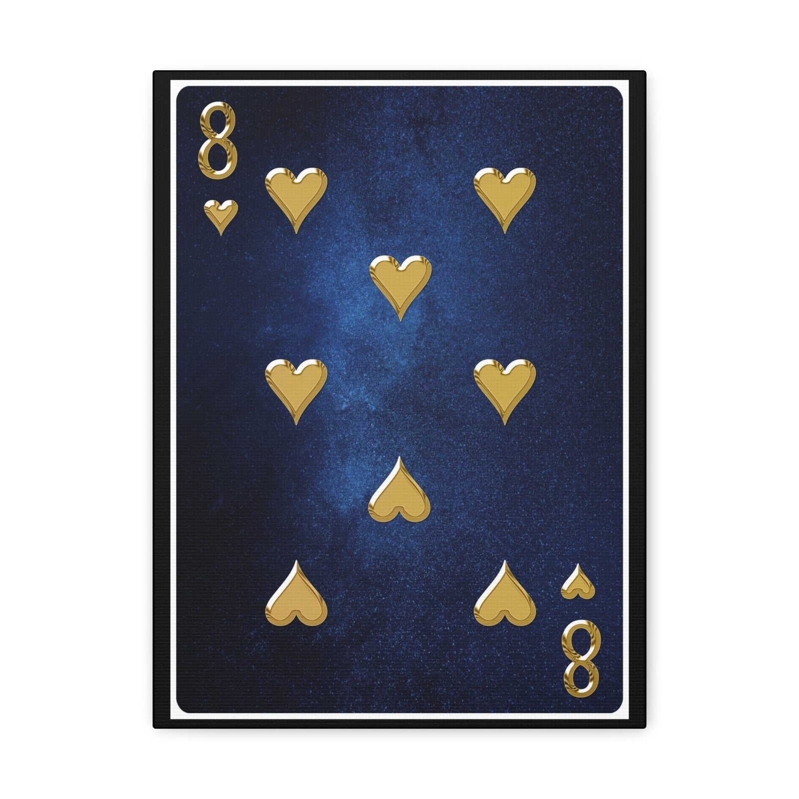 Eight Of Hearts Space Background Playing Card Canvas Wall Art for Home Decor Ready-to-Hang-Express Your Love Gifts