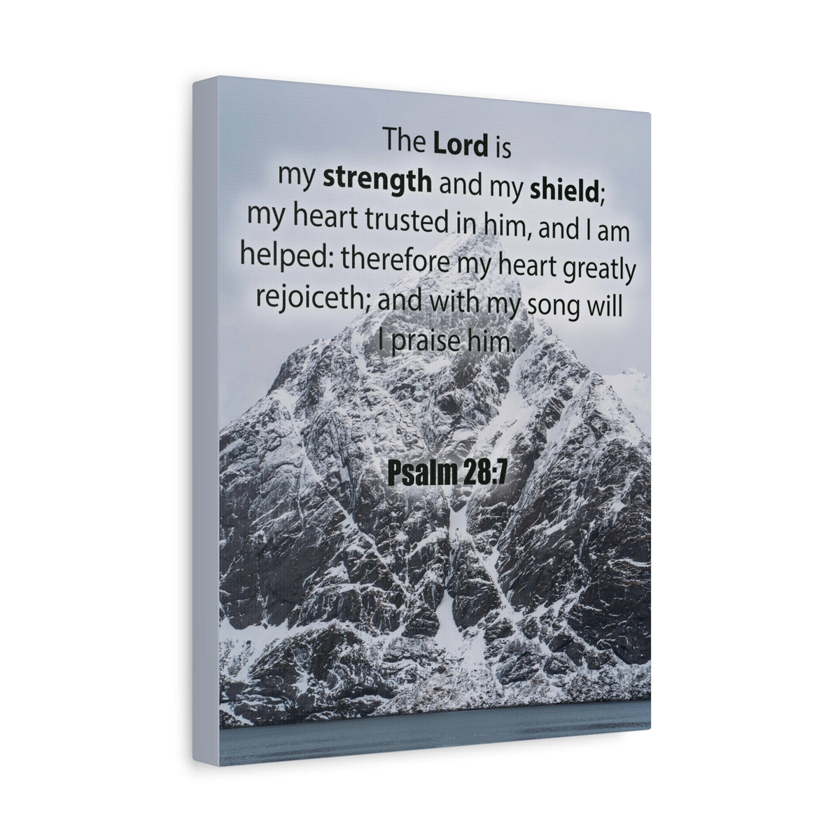 Bible Verse CanvasThe Lord is My Strength and Shield Psalm 28:7 Christian Home Decor Scripture Art-Express Your Love Gifts