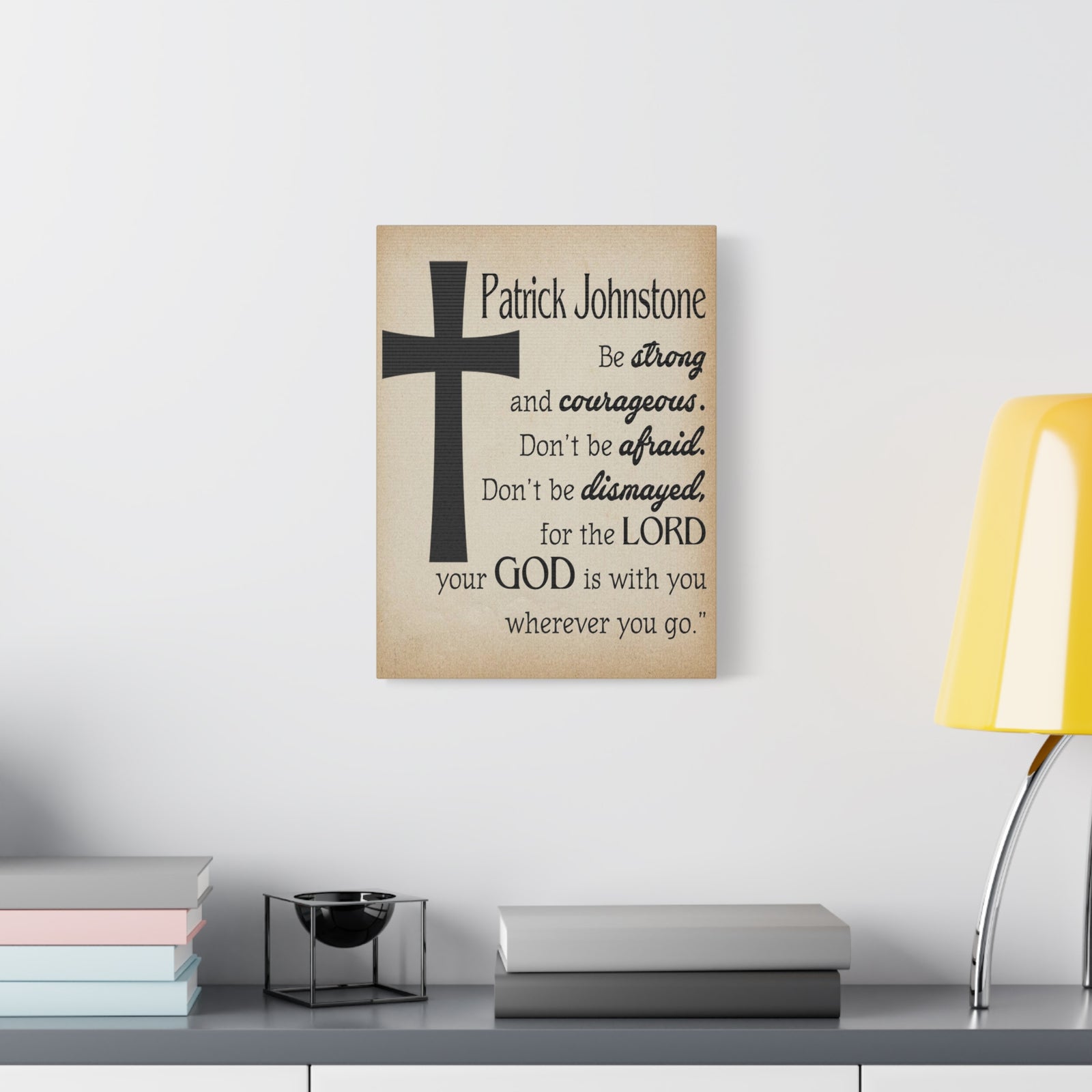 Scripture Walls Personalized Joshua 1:9 Cross Bible Chapter Canvas Christian Wall Art Ready to Hang-Express Your Love Gifts