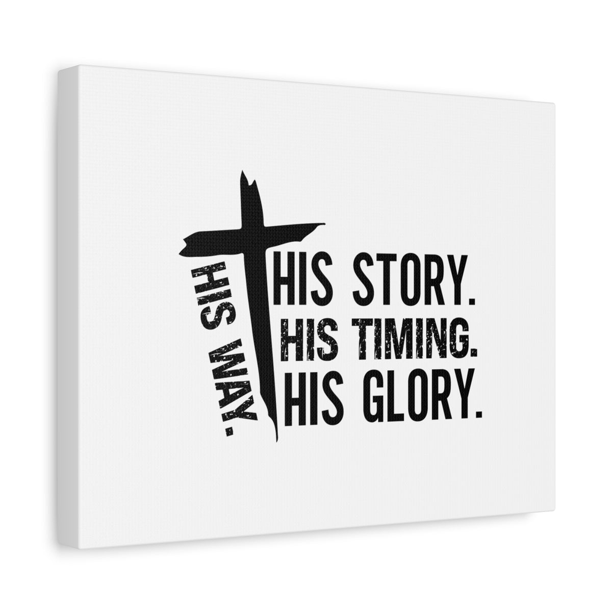 Scripture Canvas His Way Cross Psalm 37:5 Christian Wall Art Bible Verse Print Ready to Hang-Express Your Love Gifts