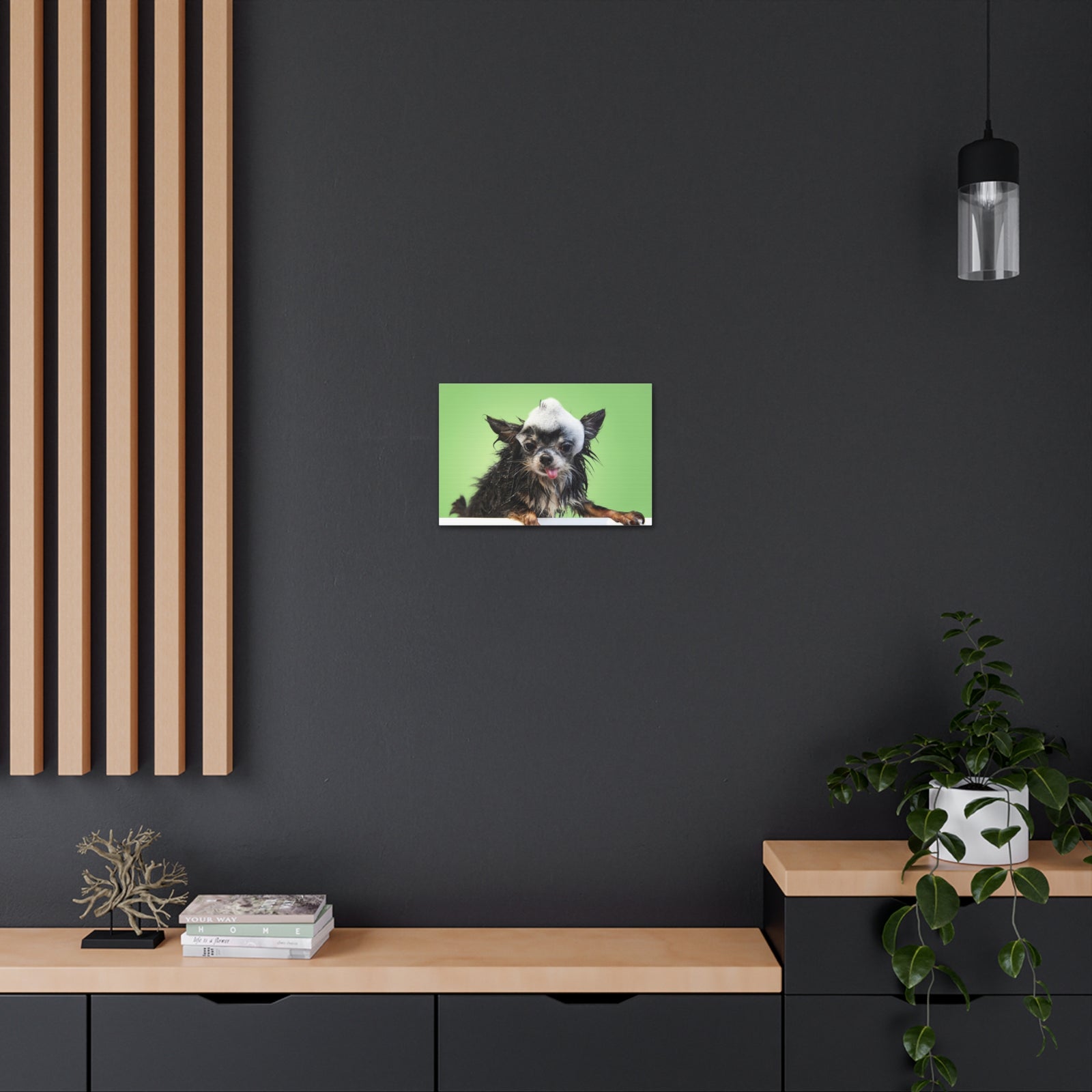Funny Chihuahua Bath Canvas Wall Art for Home Decor Ready-to-Hang-Express Your Love Gifts