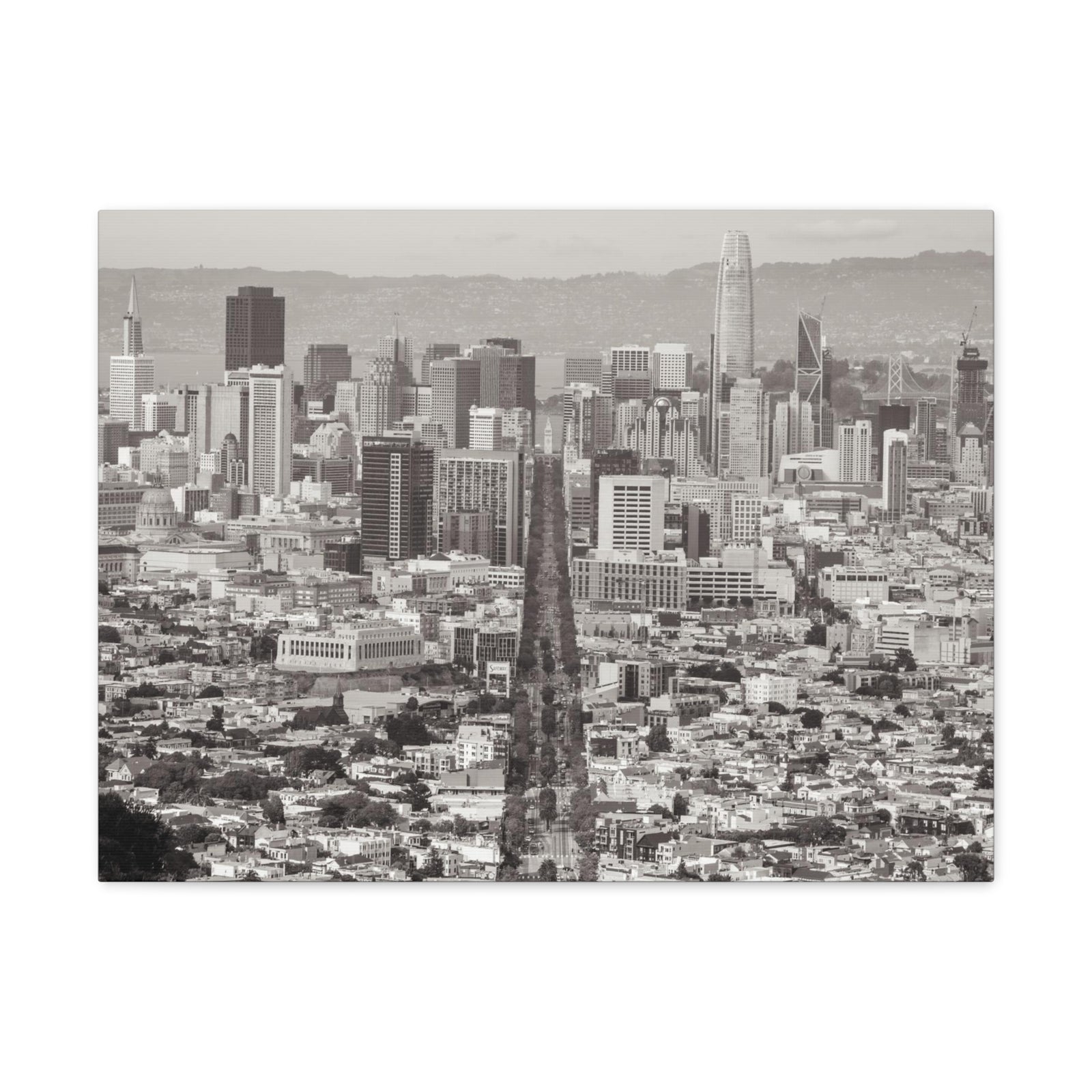 San Francisco Black And White Skyline Canvas Artwork High-Quality Breathtaking Stunning Cityscape for Home Decor Ready to Hang-Express Your Love Gifts