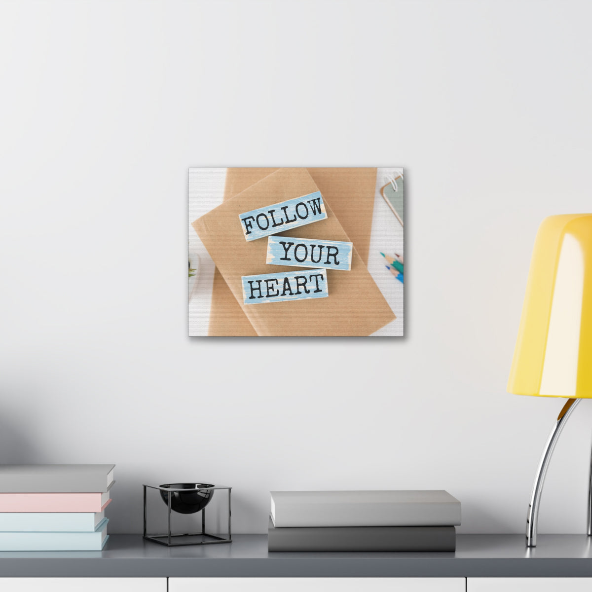 Inspirational Quote Canvas Follow Your Heart Wall Art Motivational Motto Inspiring Prints Artwork Decor Ready to Hang-Express Your Love Gifts