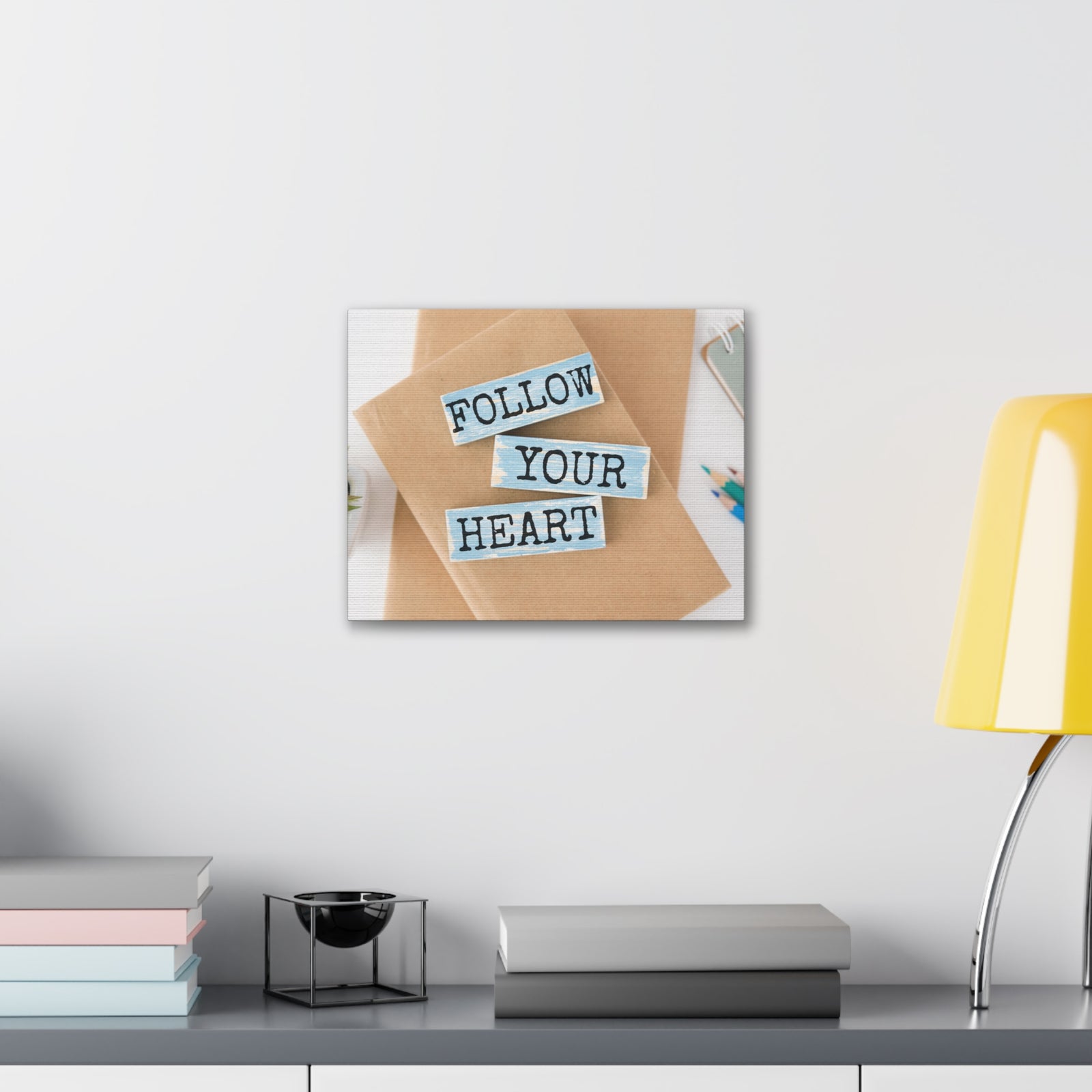 Inspirational Quote Canvas Follow Your Heart Wall Art Motivational Motto Inspiring Prints Artwork Decor Ready to Hang-Express Your Love Gifts