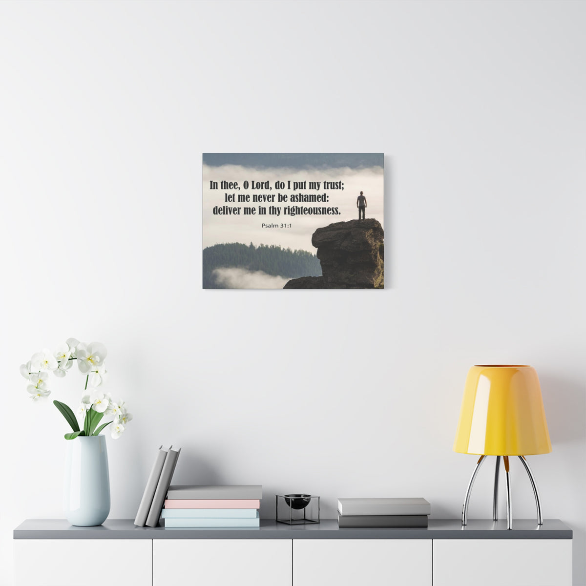 Scripture Canvas Never Be Ashamed Psalm 31:1 Christian Wall Art Bible Verse Print Ready to Hang-Express Your Love Gifts