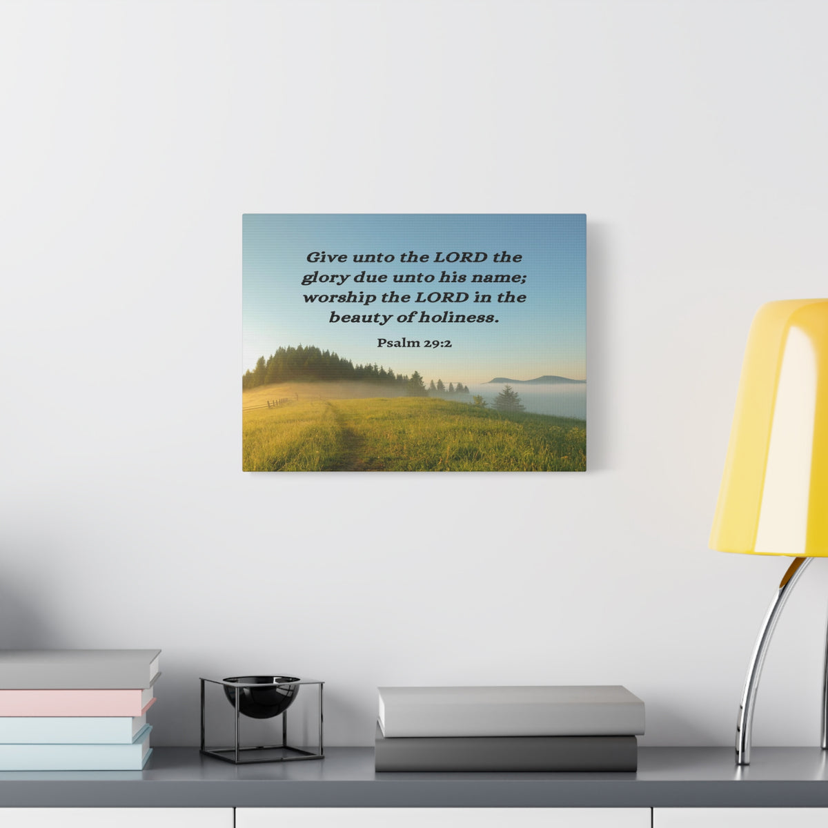 Scripture Walls Worship The Lord Psalm 29:2 Bible Verse Canvas Christian Wall Art Ready to Hang-Express Your Love Gifts