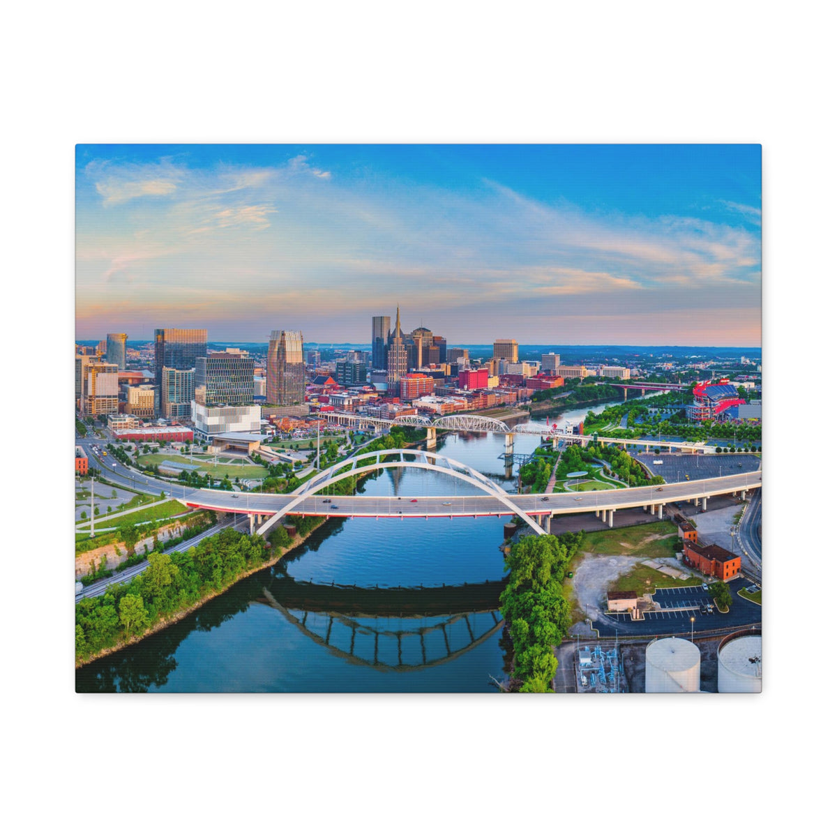 Nashville Daytime Skyline Canvas Artwork High-Quality Breathtaking Stunning Cityscape for Home Decor Ready to Hang-Express Your Love Gifts