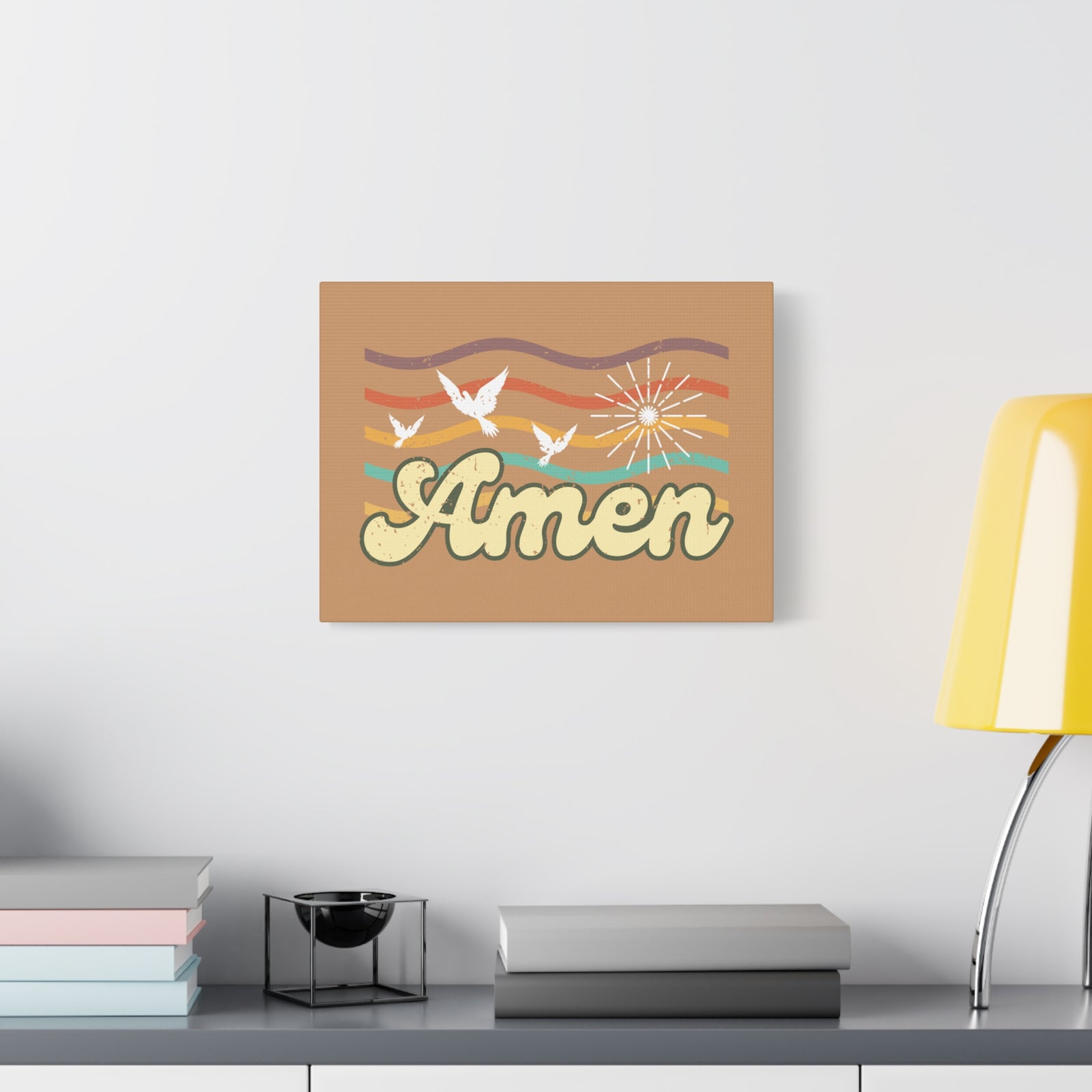 Scripture Canvas Amen Psalm 72:19 Three Doves Christian Wall Art Bible Verse Print Ready to Hang-Express Your Love Gifts