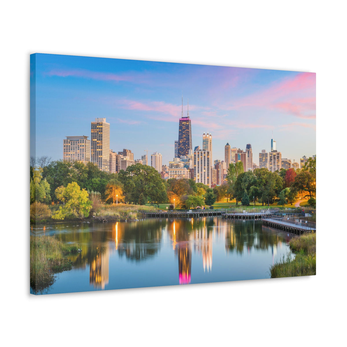 Chicago Daytime Skyline Canvas Artwork High-Quality Breathtaking Stunning Cityscape for Home Decor Ready to Hang-Express Your Love Gifts