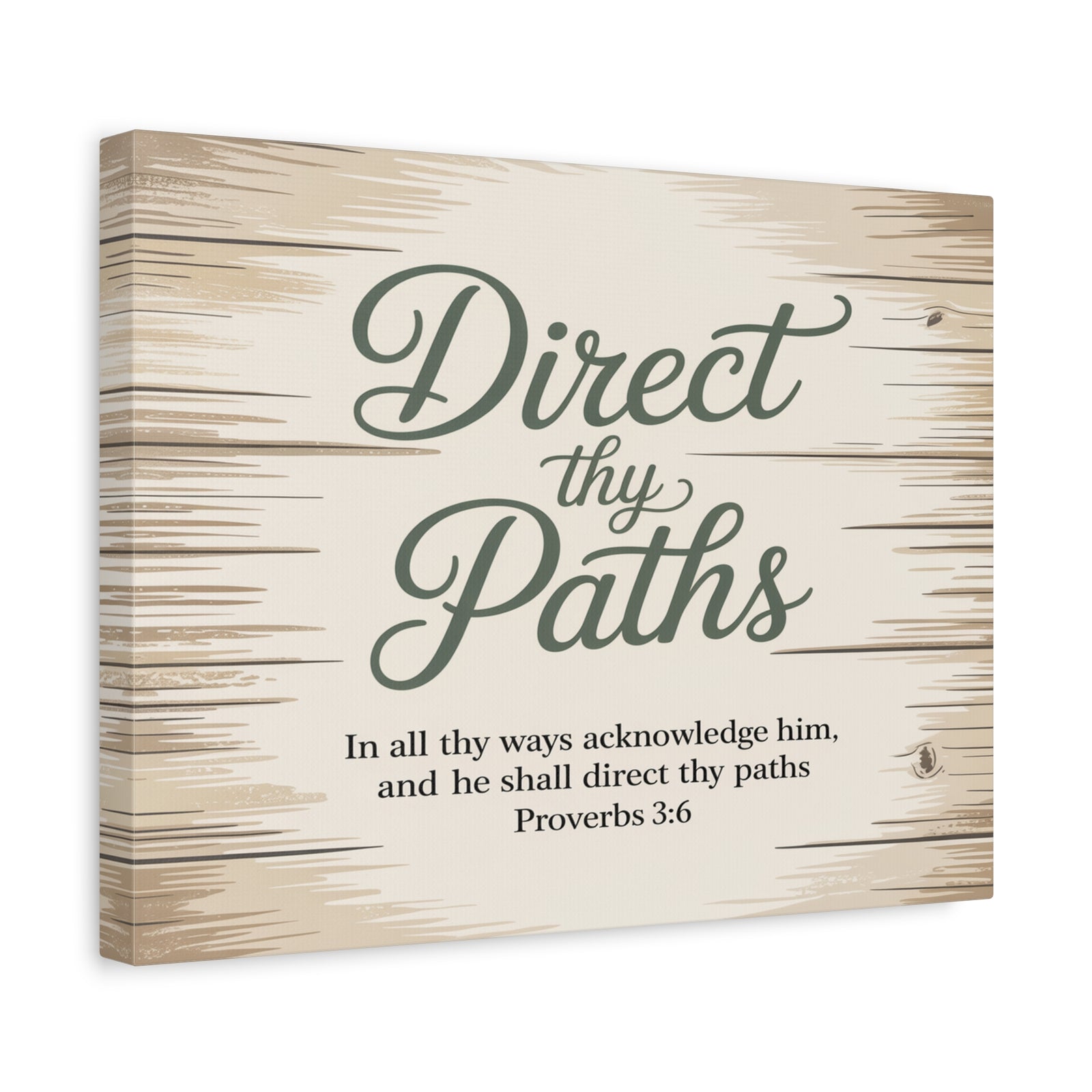 Scripture Canvas Direct Thy Paths Proverbs 3:6 Christian Wall Art Bible Verse Print Ready to Hang-Express Your Love Gifts