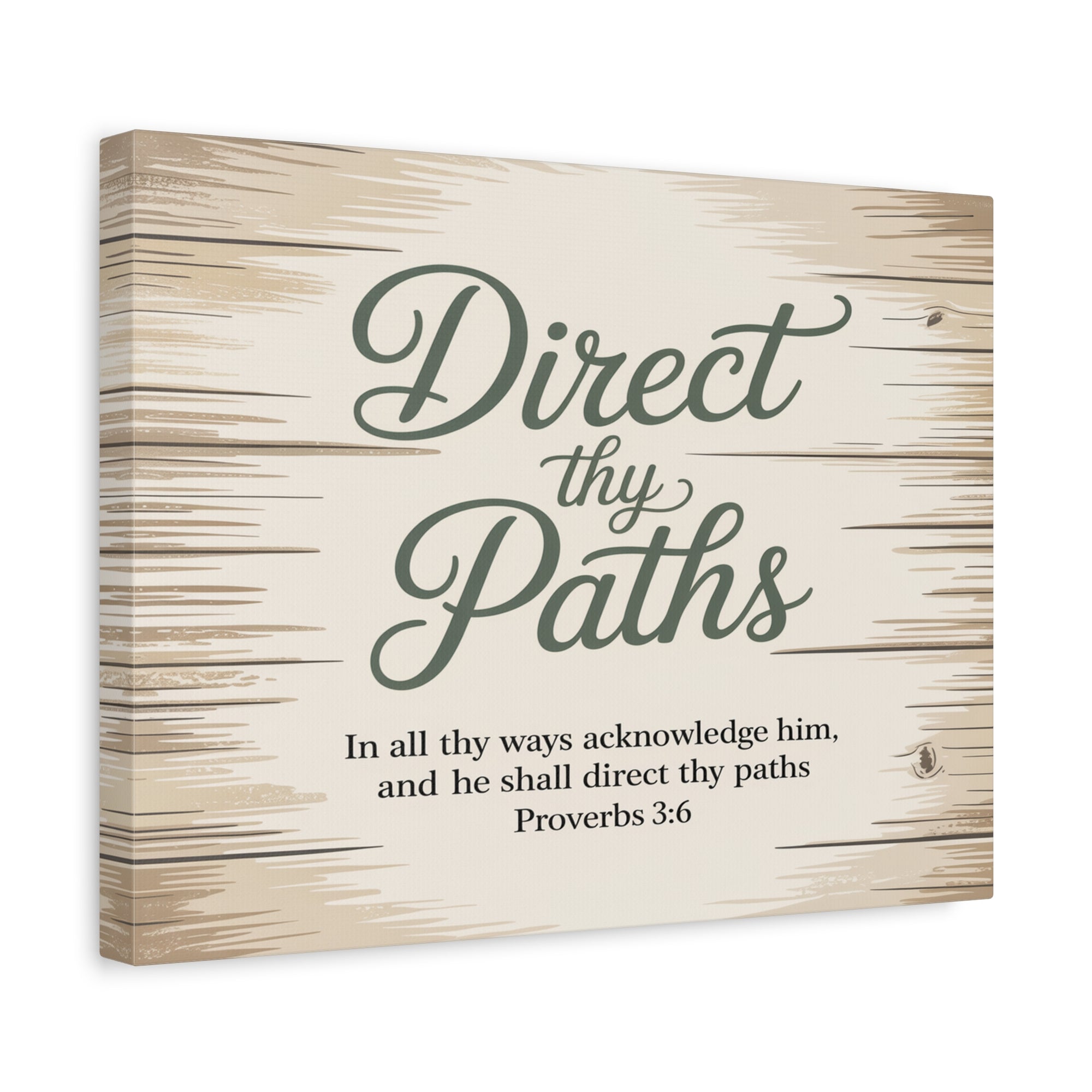 Scripture Canvas Direct Thy Paths Proverbs 3:6 Christian Wall Art Bible Verse Print Ready to Hang-Express Your Love Gifts