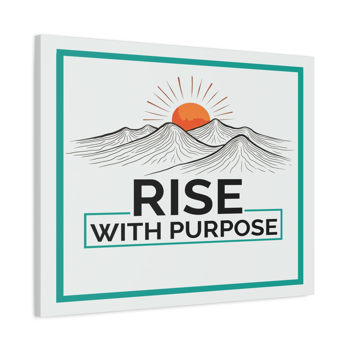 Rise With Purpose Inspirational Motivational Quote Canvas Wall Art for Home Decor Ready-to-Hang-Express Your Love Gifts