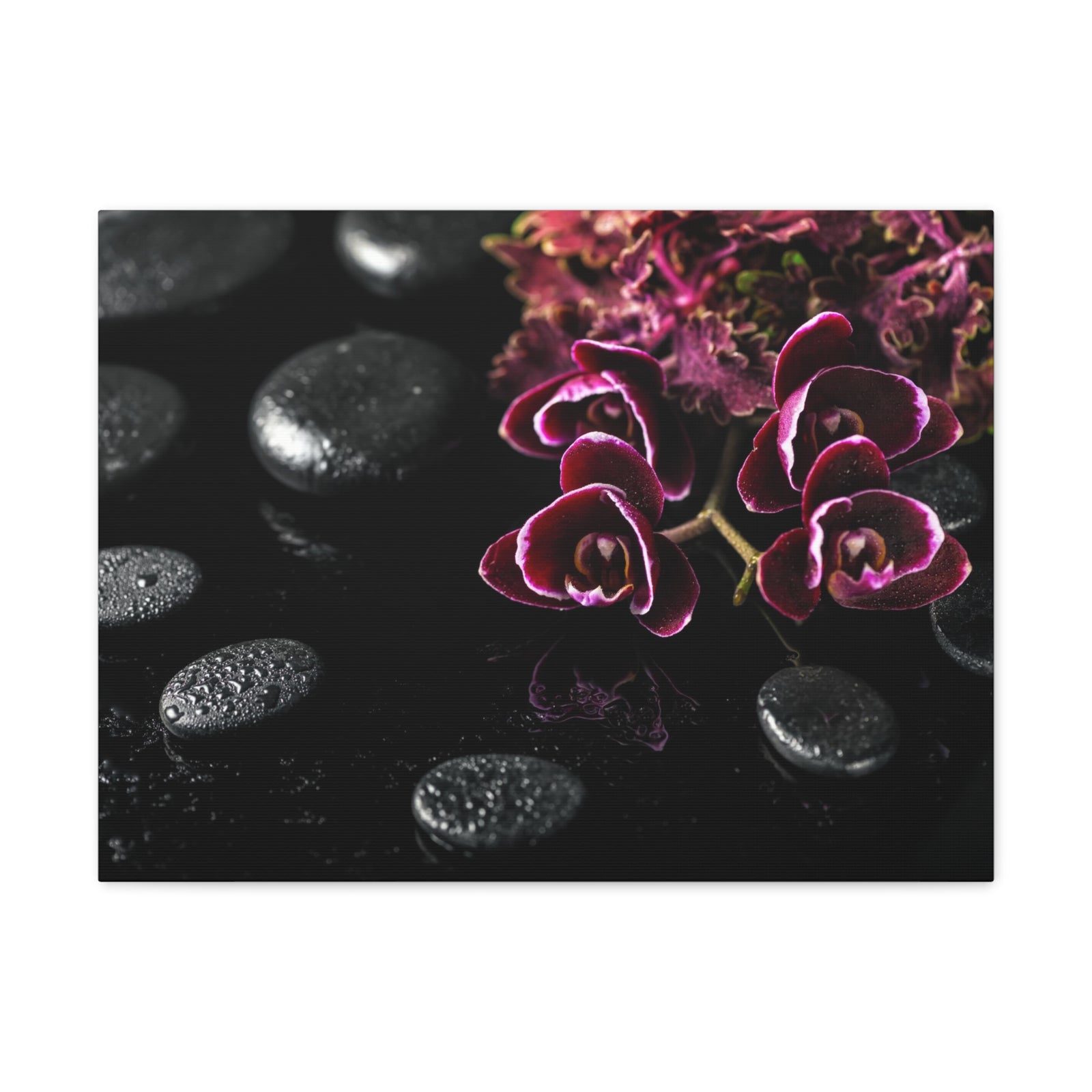 Dark Cherry Orchid Forest Floral Nature Photography Canvas Wall Art for Home Decor Ready-to-Hang-Express Your Love Gifts