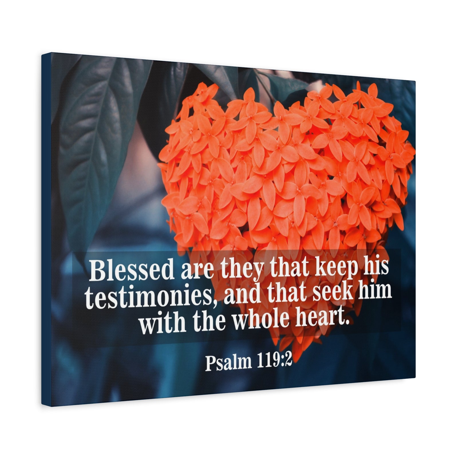 Scripture Canvas Keep His Testimonies Psalm 119:2 Christian Wall Art Bible Verse Print Ready to Hang-Express Your Love Gifts