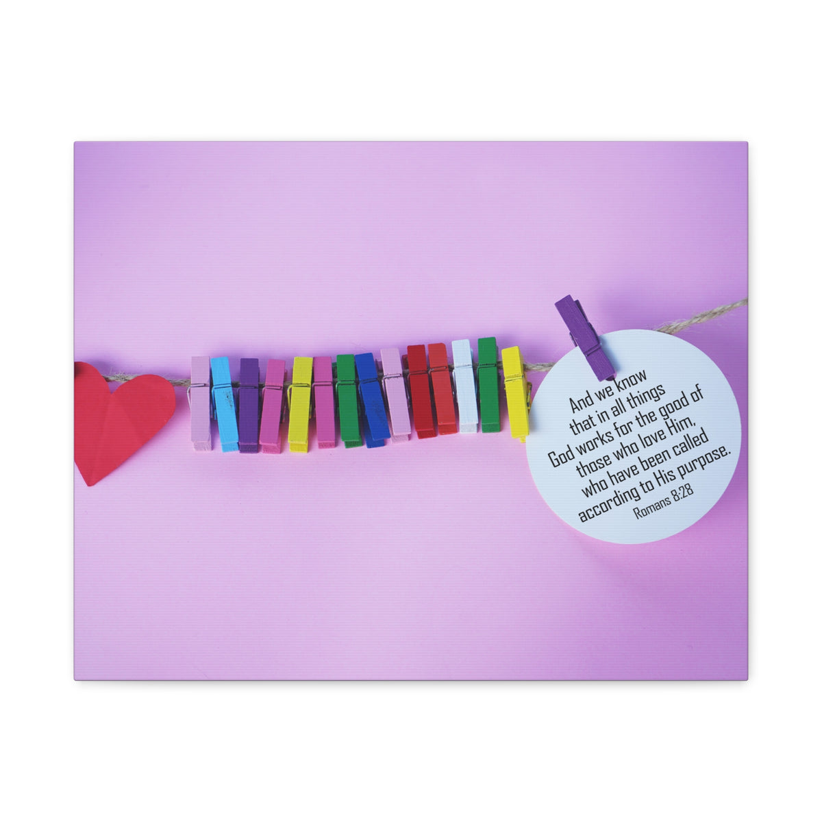 Scripture Walls His Purpose Romans 8:28 Bible Verse Canvas Christian Wall Art Ready to Hang-Express Your Love Gifts