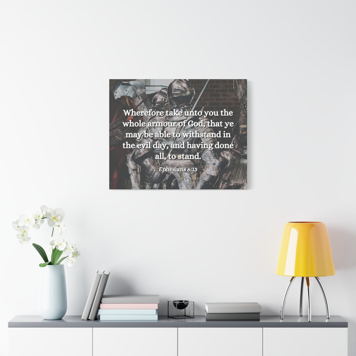 Scripture Canvas Whole Armour Ephesians 6:13 Christian Wall Art Bible Verse Print Ready to Hang-Express Your Love Gifts