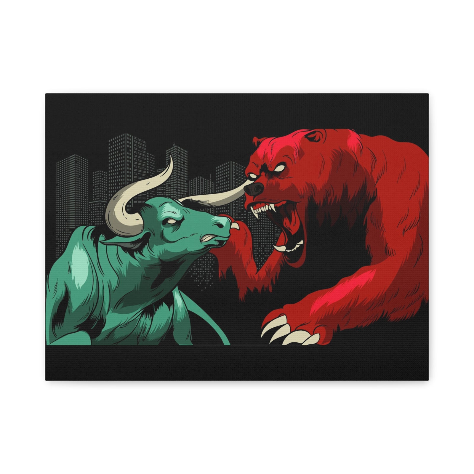 Copy of Stock Market Wall Art Bull vs Bear Battling for Wealth Wall Street Trading Art Canvas-Express Your Love Gifts