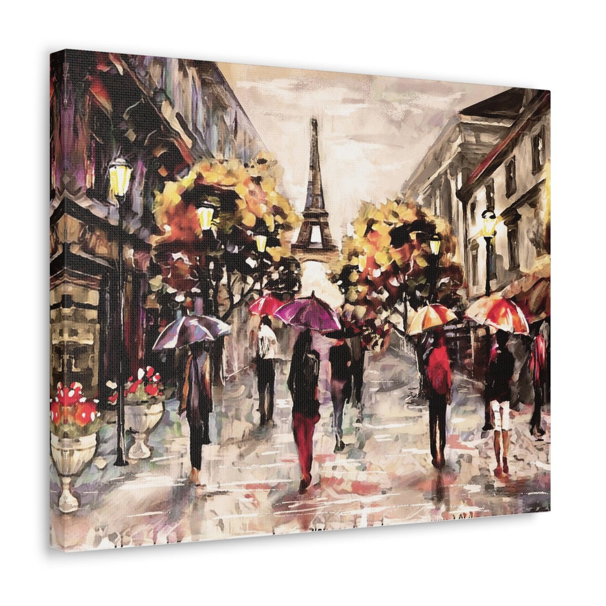 Paris Urban People Walking France Canvas Artwork High-Quality Breathtaking French City for Home Decor Ready to Hang-Express Your Love Gifts