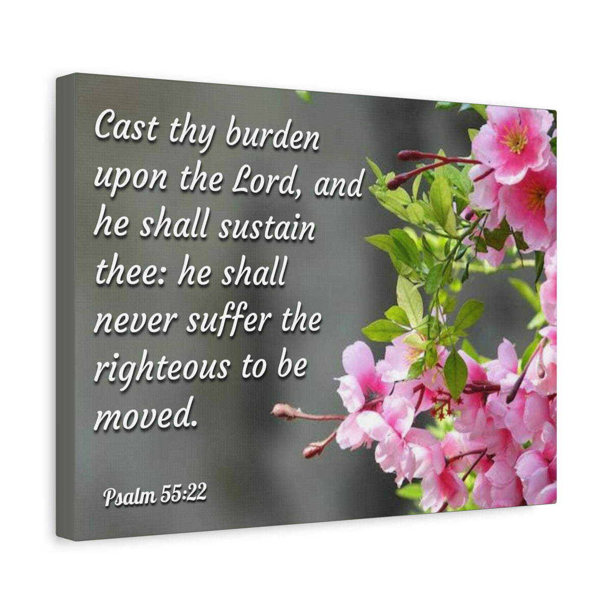 Scripture Canvas Upon The Lord Psalm 55:22 Christian Wall Art Bible Verse Print Ready to Hang-Express Your Love Gifts