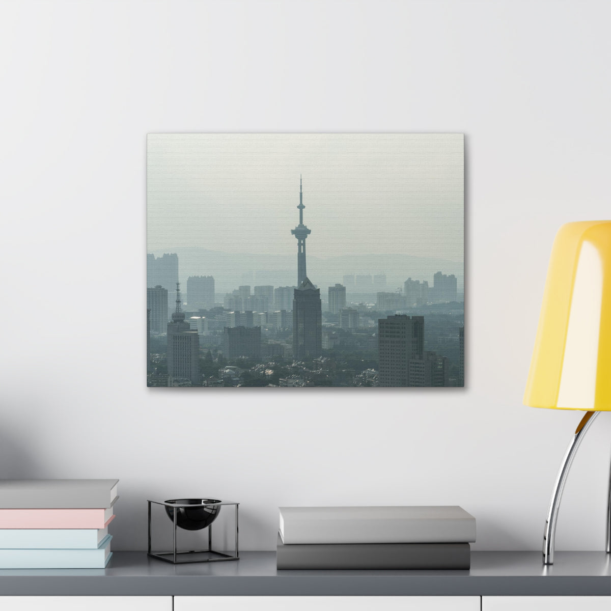 Shanghai Black And White Skyline Canvas Artwork High-Quality Breathtaking Stunning Cityscape for Home Decor Ready to Hang-Express Your Love Gifts