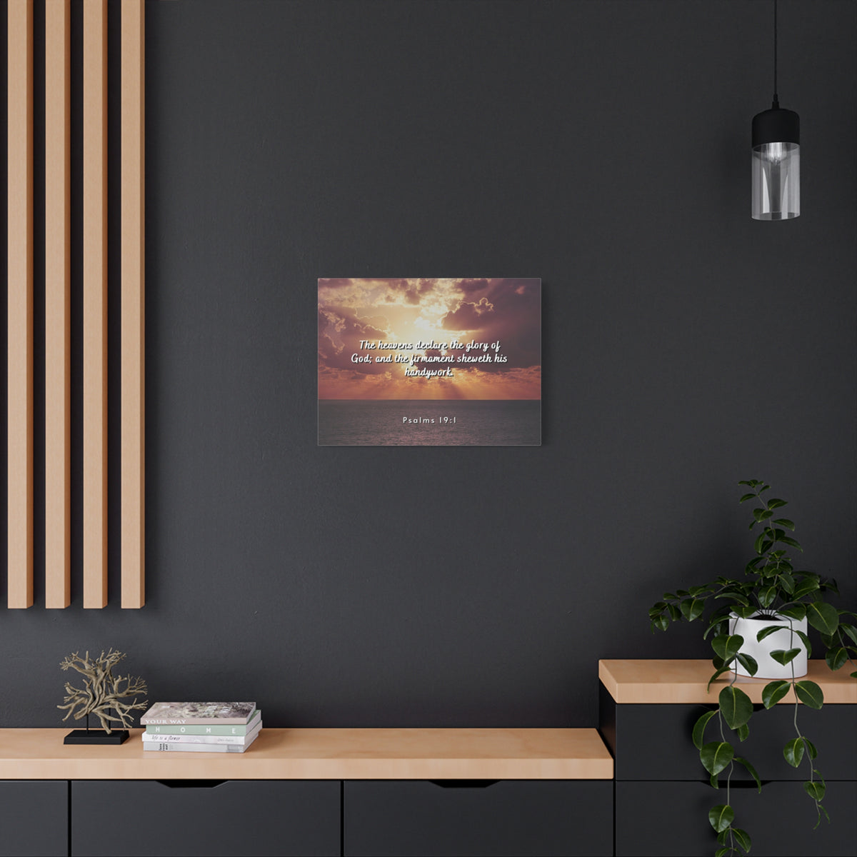Scripture Canvas Glory Of God Psalms 19:1 Christian Wall Art Bible Verse Print Ready to Hang-Express Your Love Gifts