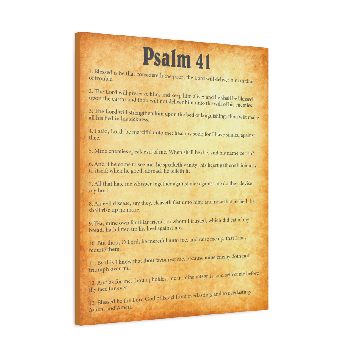 Scripture Walls Psalm 41 Gold Bible Chapter Canvas Christian Wall Art Ready to Hang-Express Your Love Gifts