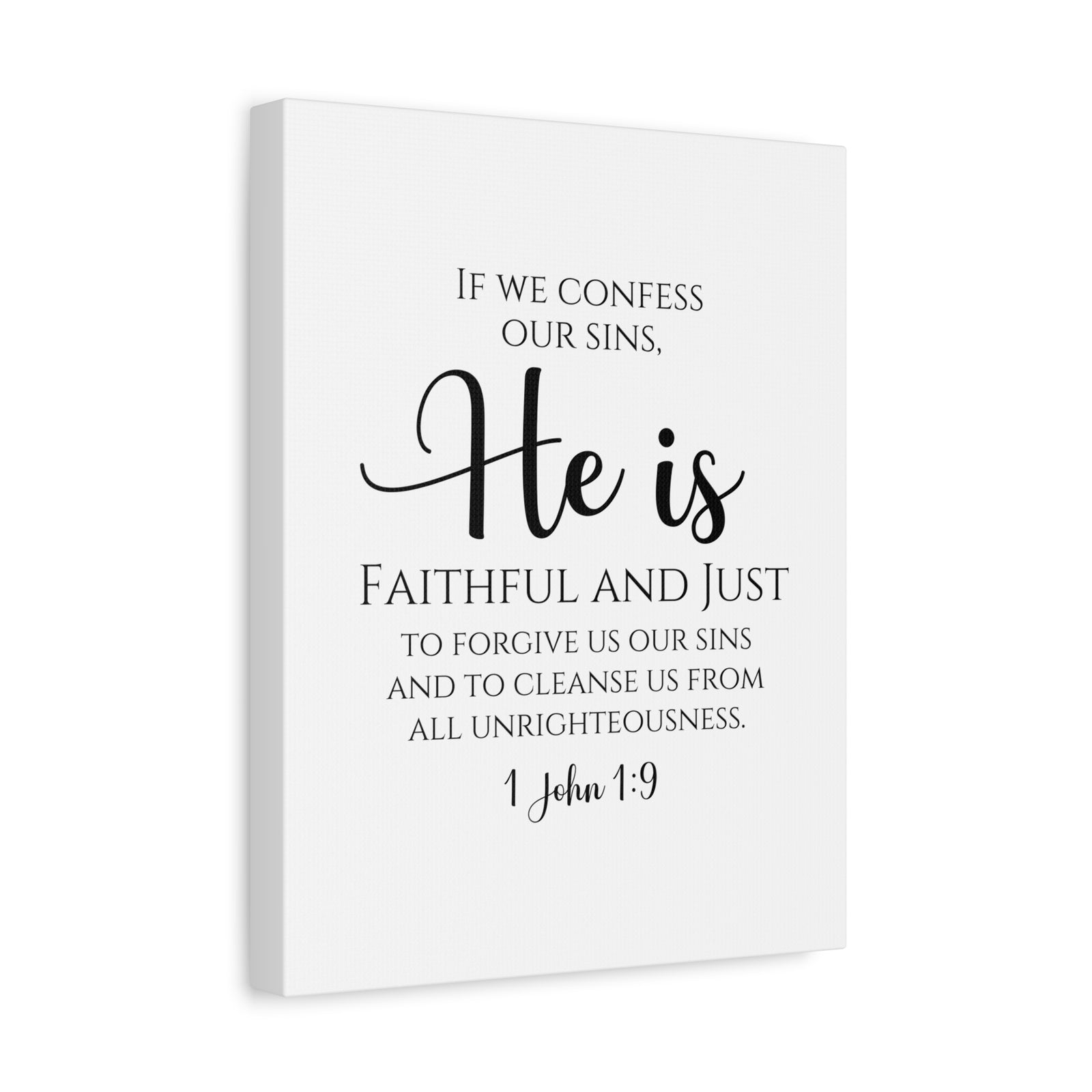 Scripture Walls 1 John 1:9 Faithful and Just Bible Verse Canvas Christian Wall Art Ready to Hang Unframed-Express Your Love Gifts