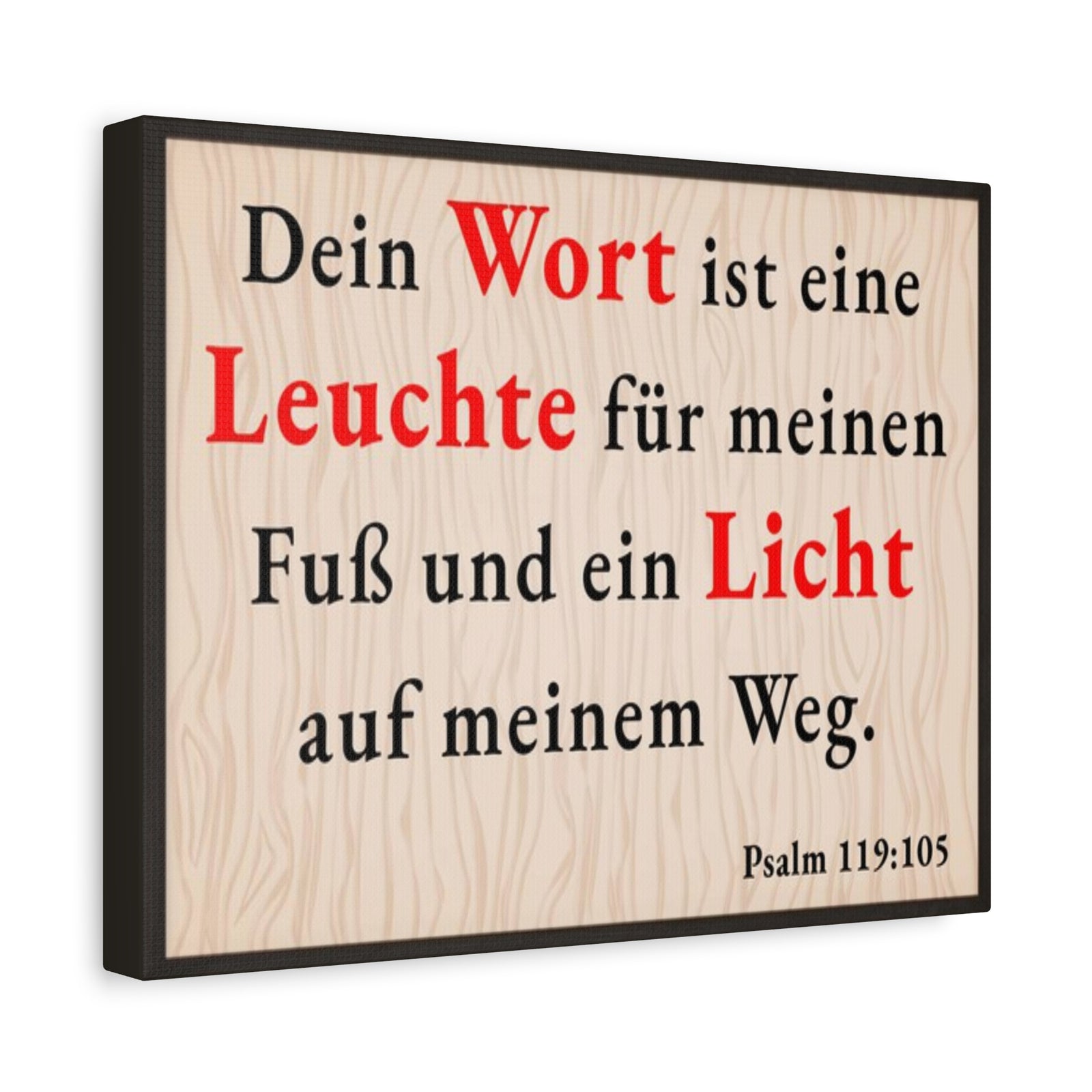 Scripture Walls Psalm 119:105 Word is Light German Bible Verse Canvas Christian Wall Art Ready to Hang Unframed-Express Your Love Gifts
