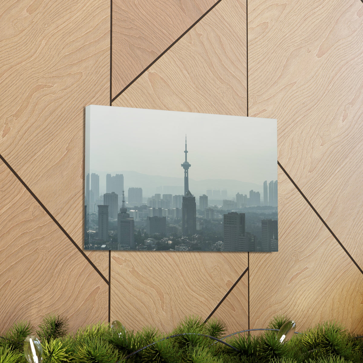Shanghai Black And White Skyline Canvas Artwork High-Quality Breathtaking Stunning Cityscape for Home Decor Ready to Hang-Express Your Love Gifts