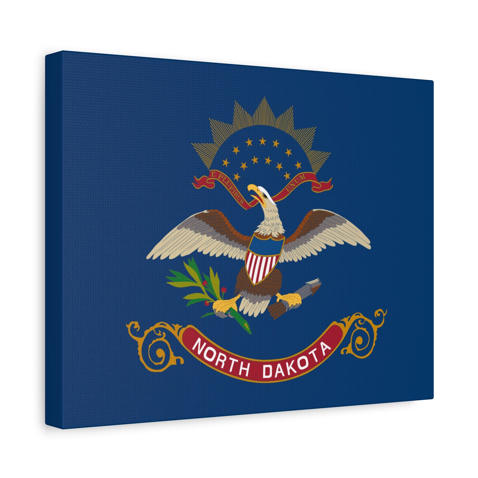 North Dakota Stage Flag Canvas Vibrant Wall Art Unframed Home Decor-Express Your Love Gifts