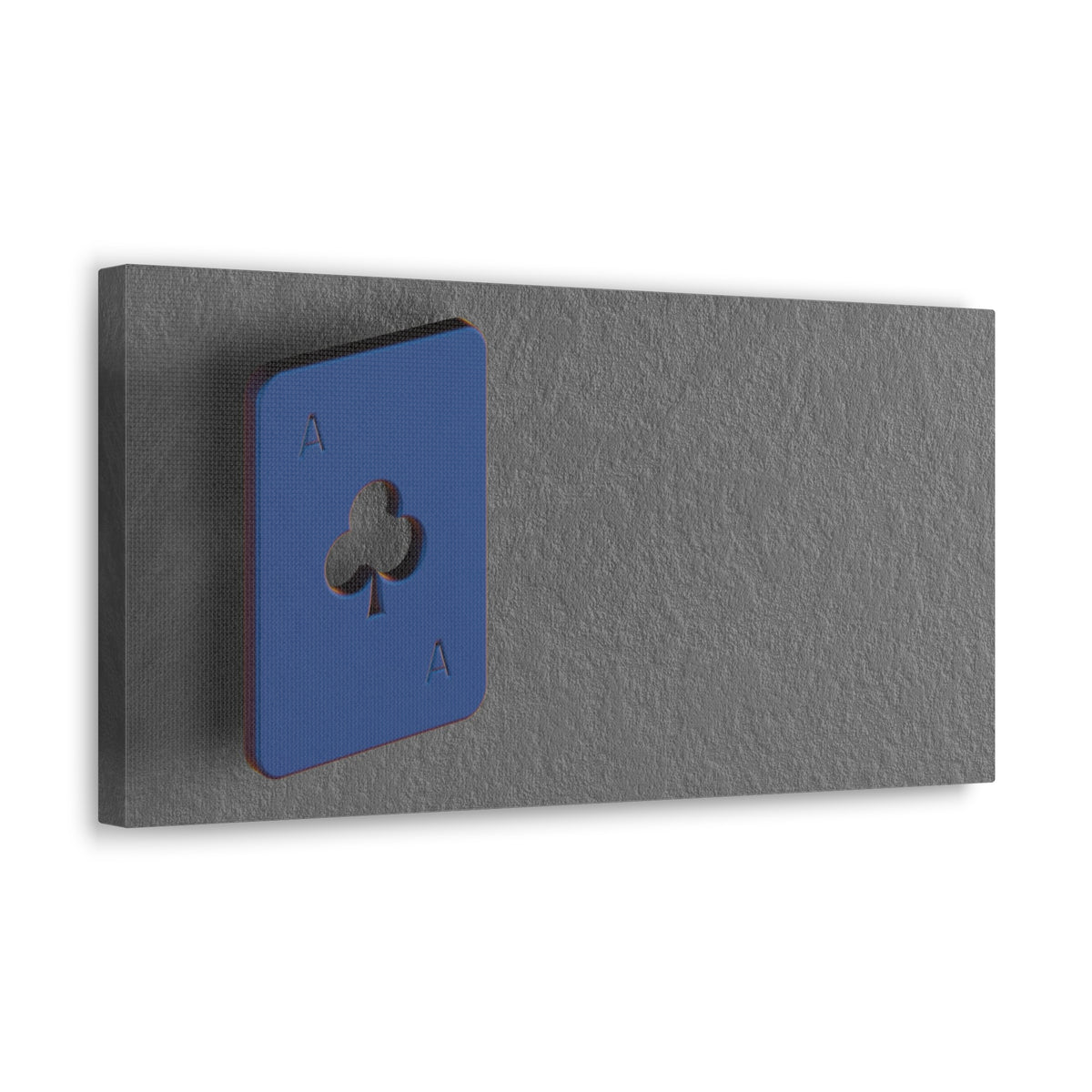 Blue Ace of Club Chip Playing Card Canvas Wall Art for Home Decor Ready-to-Hang-Express Your Love Gifts