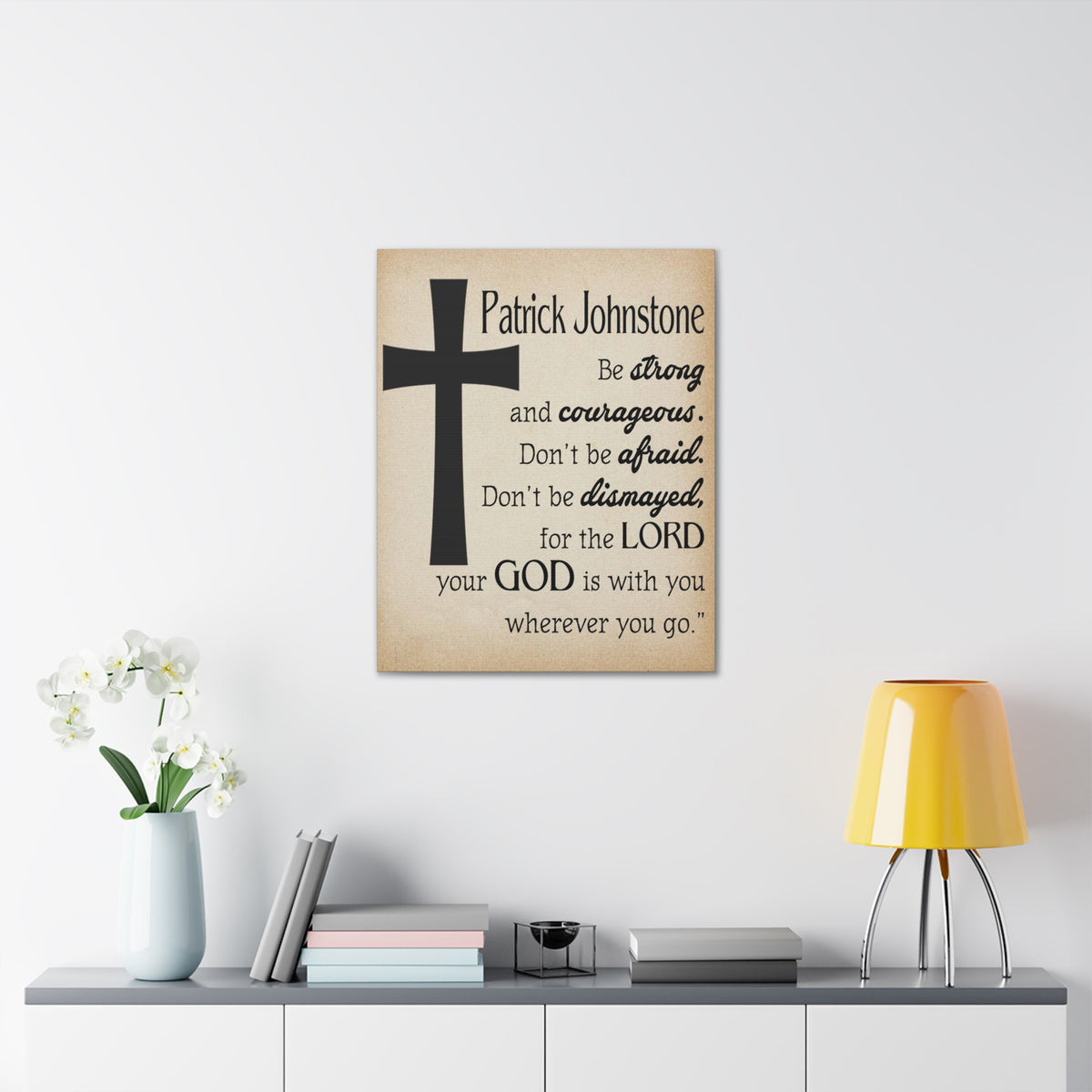 Scripture Walls Personalized Joshua 1:9 Cross Bible Chapter Canvas Christian Wall Art Ready to Hang-Express Your Love Gifts