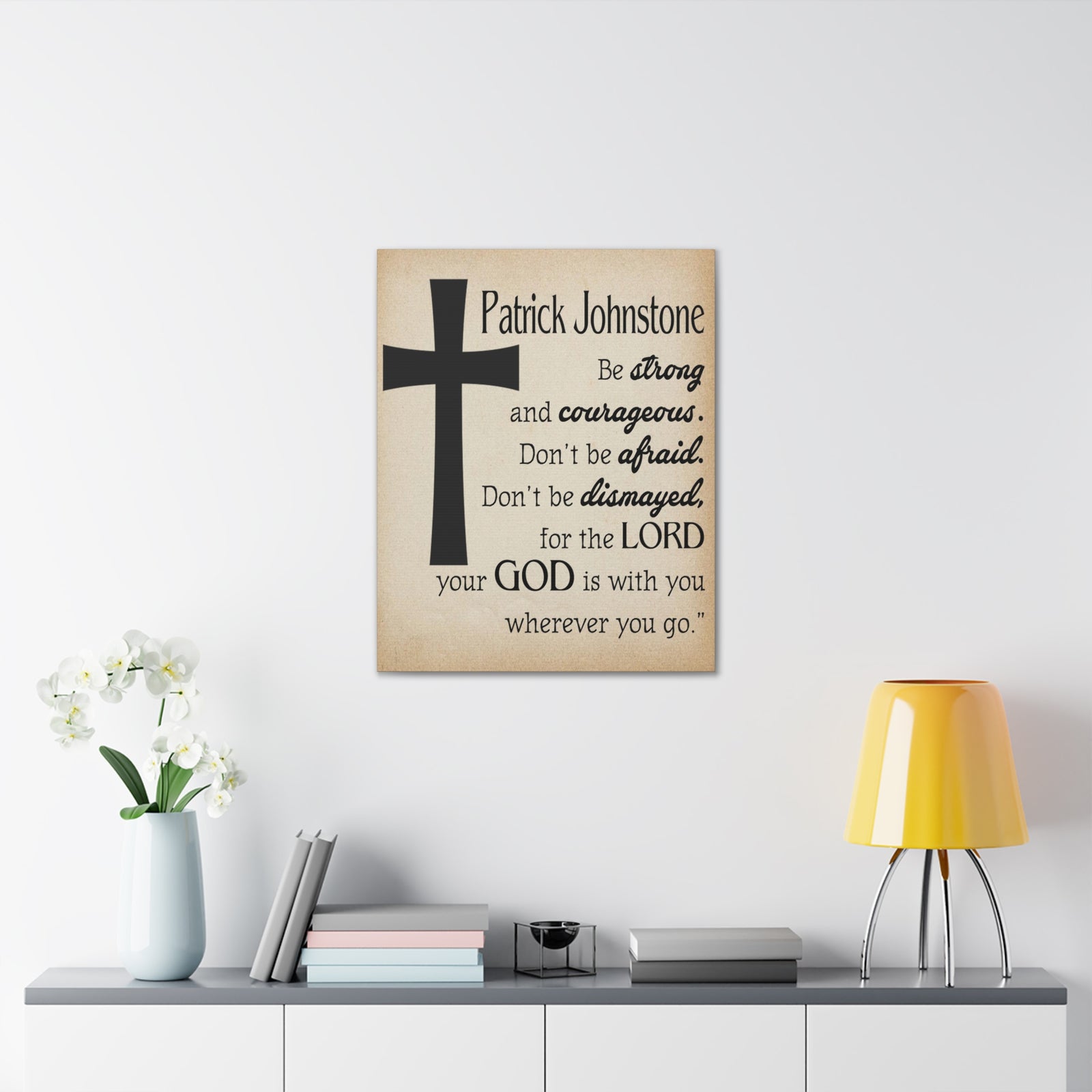 Scripture Walls Personalized Joshua 1:9 Cross Bible Chapter Canvas Christian Wall Art Ready to Hang-Express Your Love Gifts