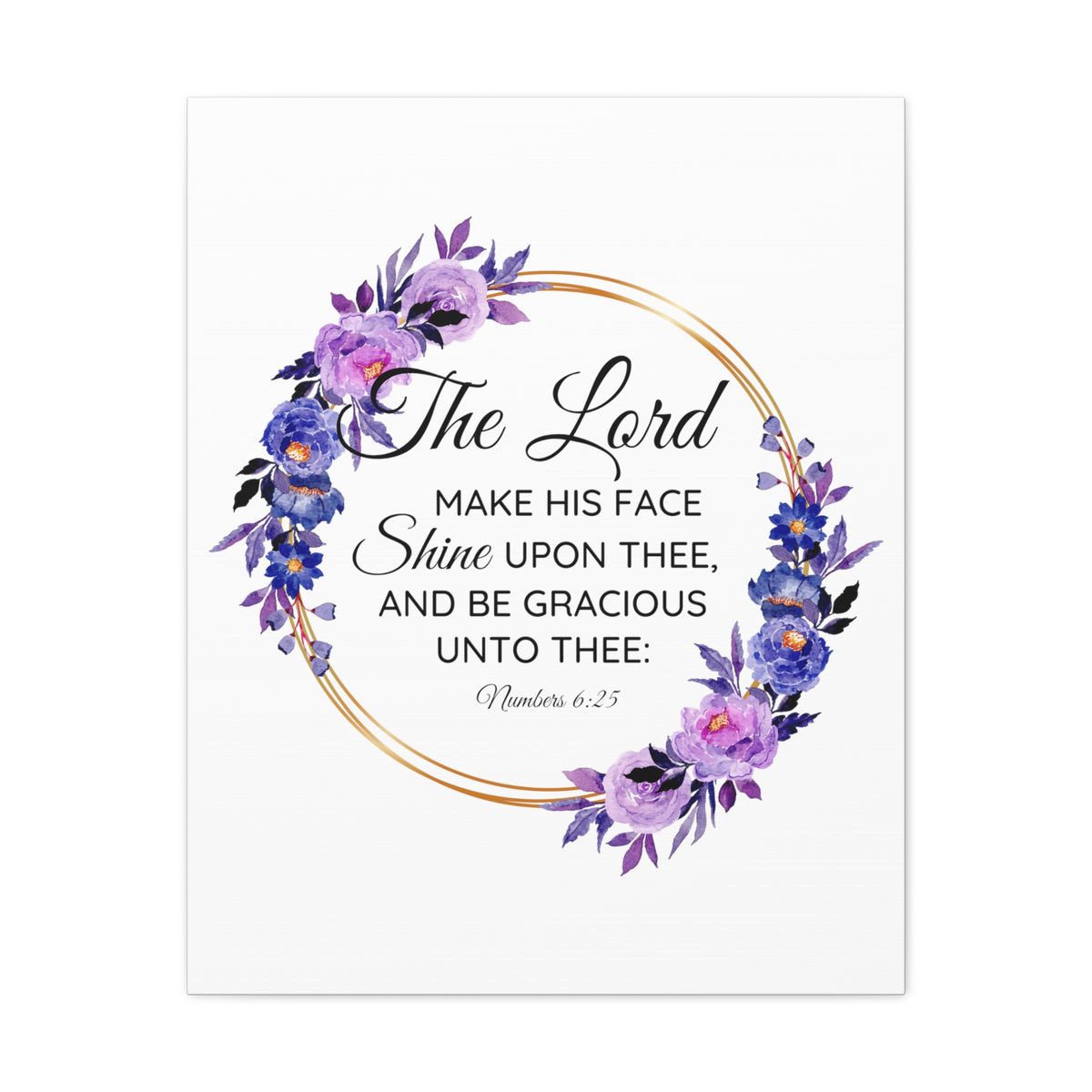 Scripture Walls Numbers 6:25 Shine Upon Thee Bible Verse Canvas Christian Wall Art Ready to Hang Unframed-Express Your Love Gifts