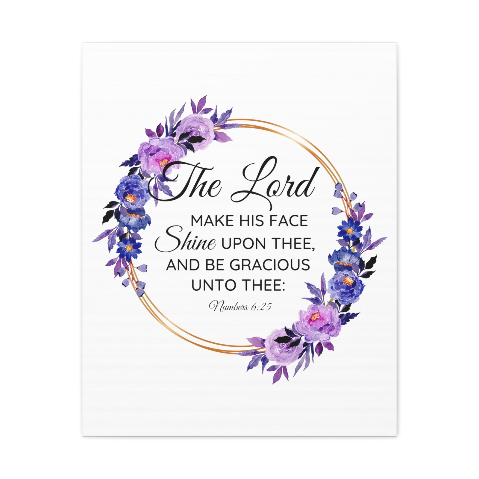 Scripture Walls Numbers 6:25 Shine Upon Thee Bible Verse Canvas Christian Wall Art Ready to Hang Unframed-Express Your Love Gifts