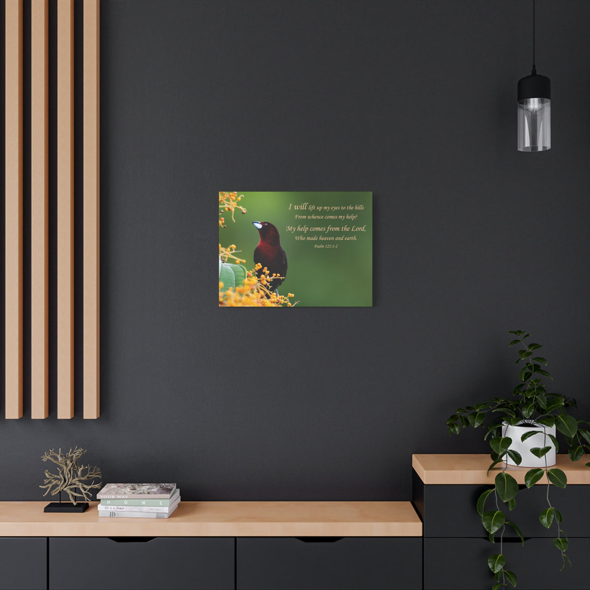 Scripture Walls Psalm 121:1-2 Heaven and Earth Bible Verse Canvas Christian Wall Art Ready to Hang Unframed-Express Your Love Gifts