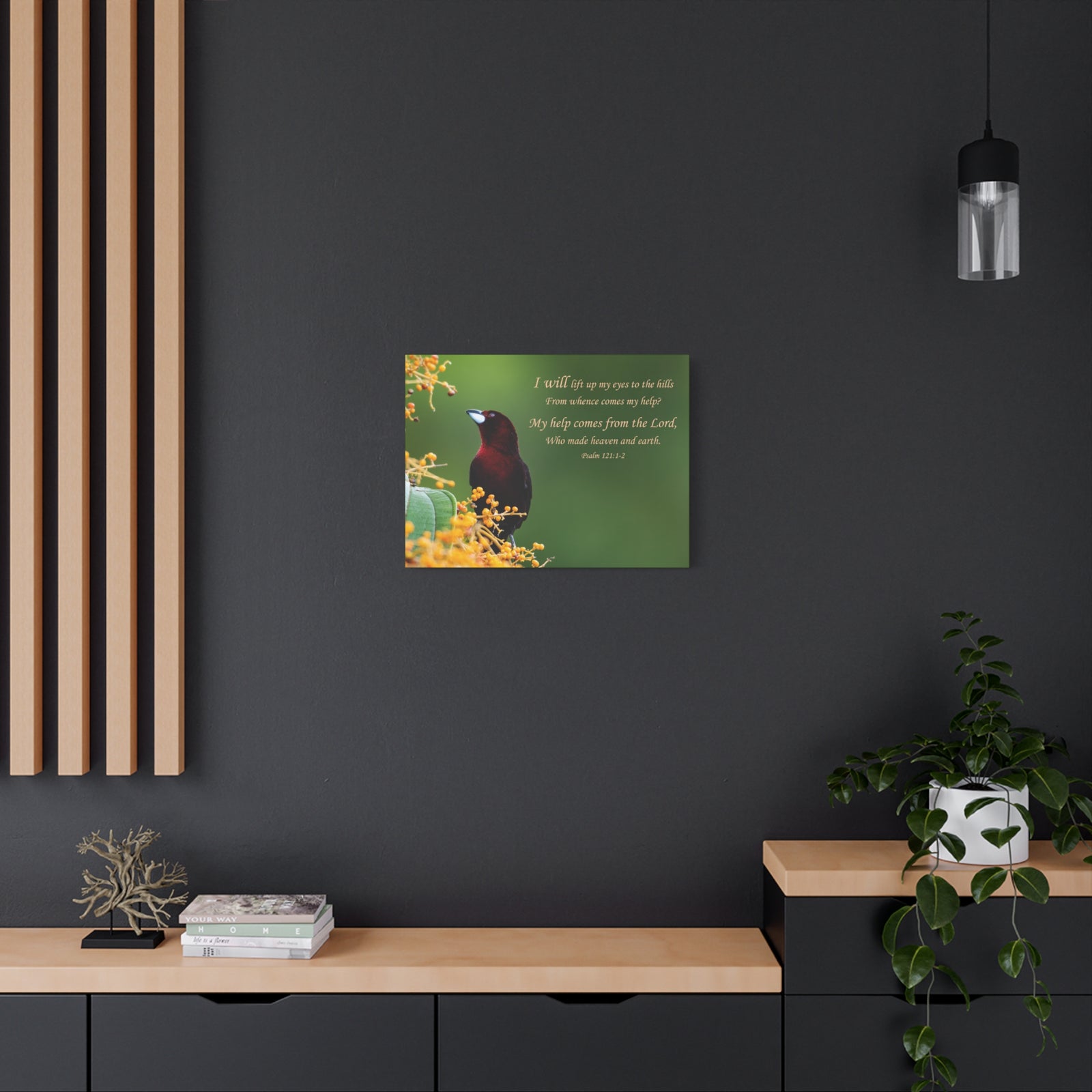 Scripture Walls Psalm 121:1-2 Heaven and Earth Bible Verse Canvas Christian Wall Art Ready to Hang Unframed-Express Your Love Gifts