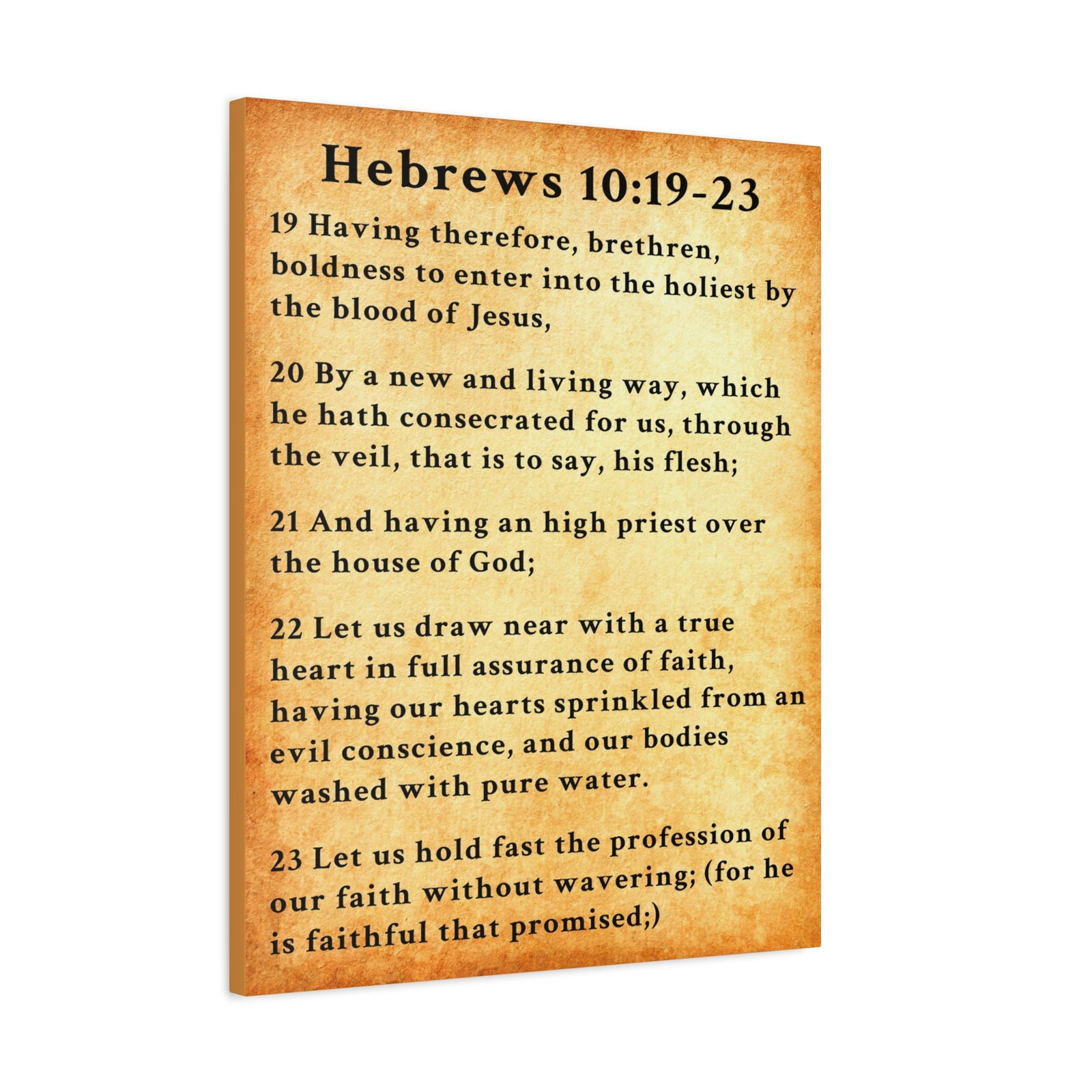 Scripture Walls Hebrews 10:19-23 KJV Bible Verse Canvas Christian Wall Art Ready to Hang Unframed-Express Your Love Gifts