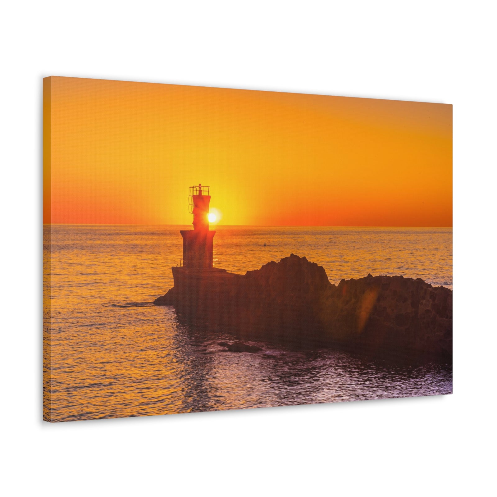 Sun Lighthouse Sunset Forest Floral Nature Photography Canvas Wall Art for Home Decor Ready-to-Hang-Express Your Love Gifts