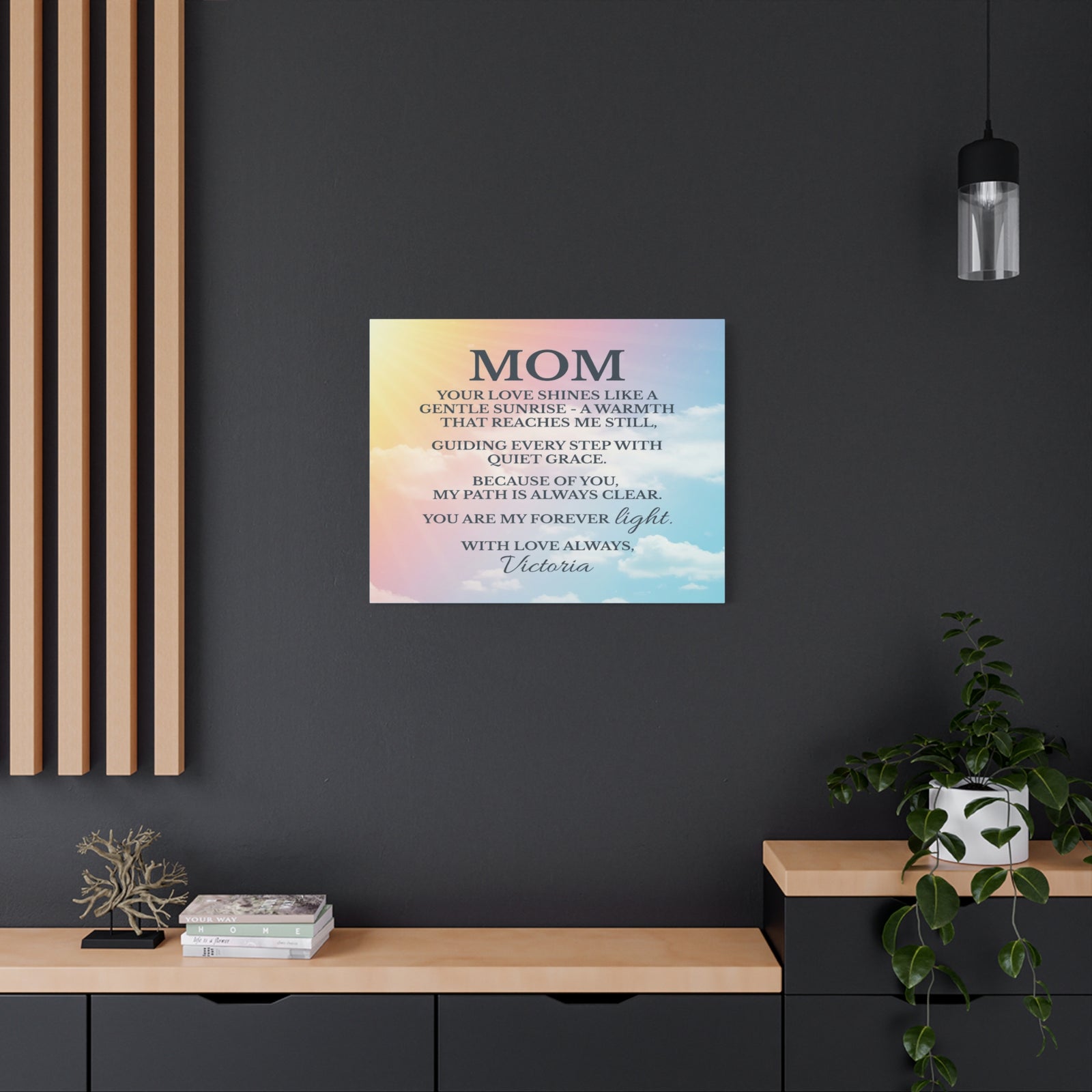 Personalized To Mom Your Love Lights My WayCustom Canvas Wall Art-Express Your Love Gifts