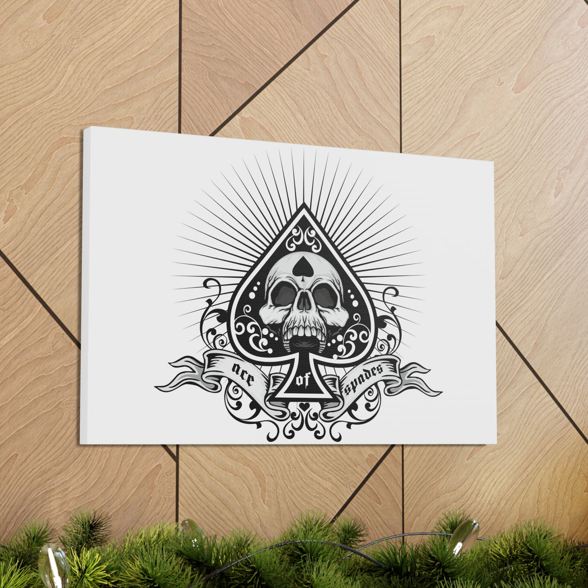 Grunge Ace of Spades Playing Card Canvas Wall Art for Home Decor Ready-to-Hang-Express Your Love Gifts