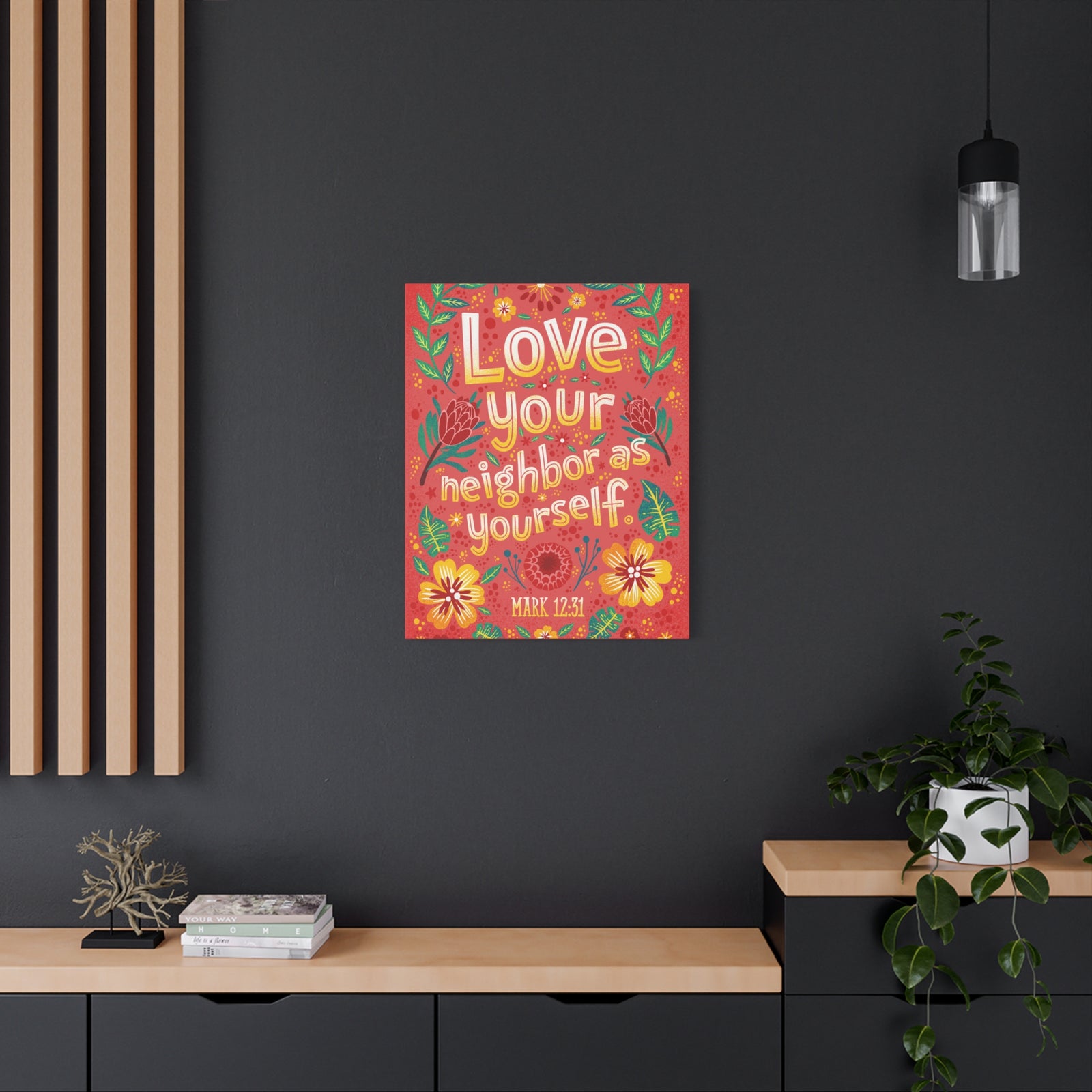 Scripture Walls Love Your Neighbor Mark 12:31 Bible Verse Canvas Christian Wall Art Ready to Hang