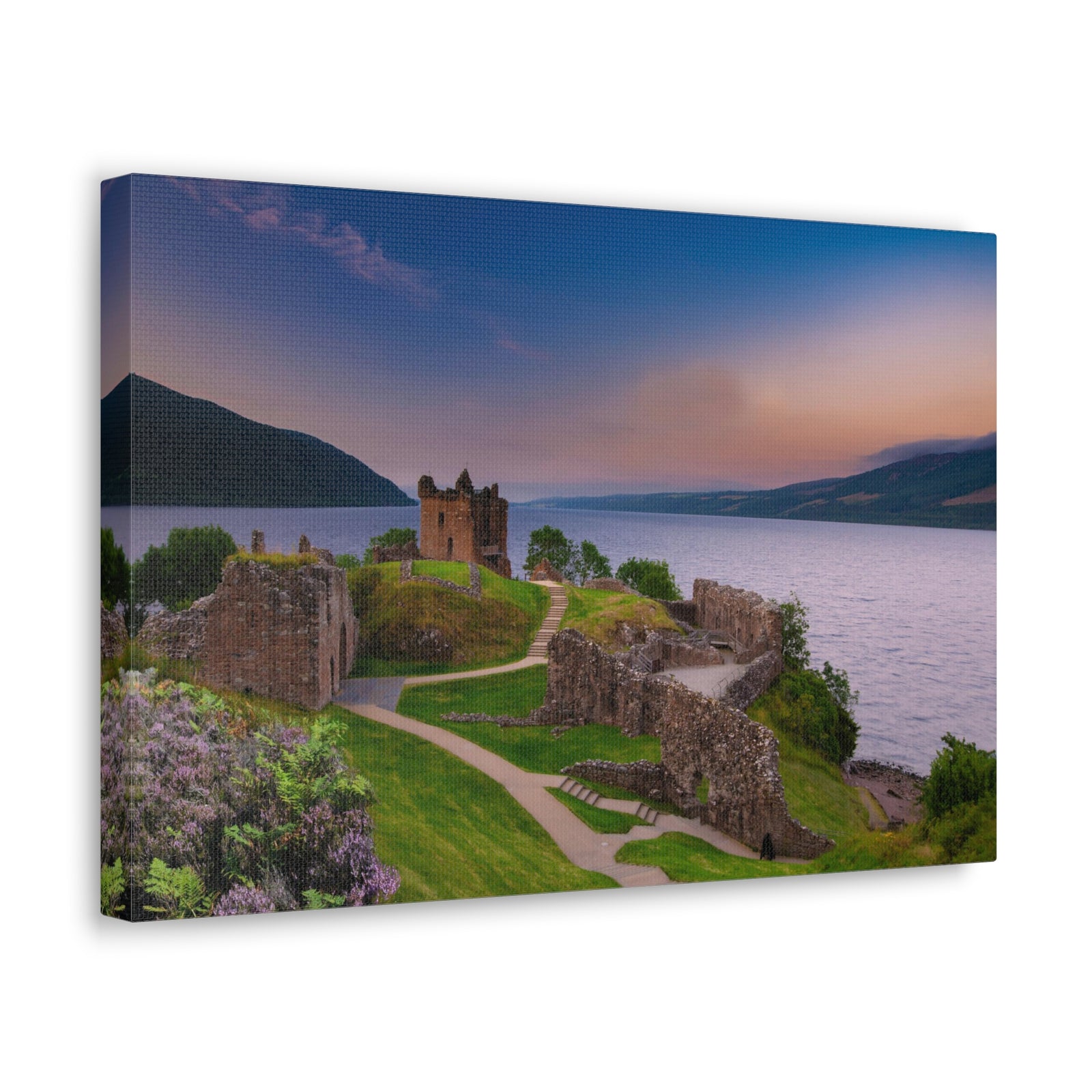 Ruins of Urquhart Castle Ness Scotland Nature Wilderness Photography Canvas Wall Art for Home Decor Ready-to-Hang-Express Your Love Gifts