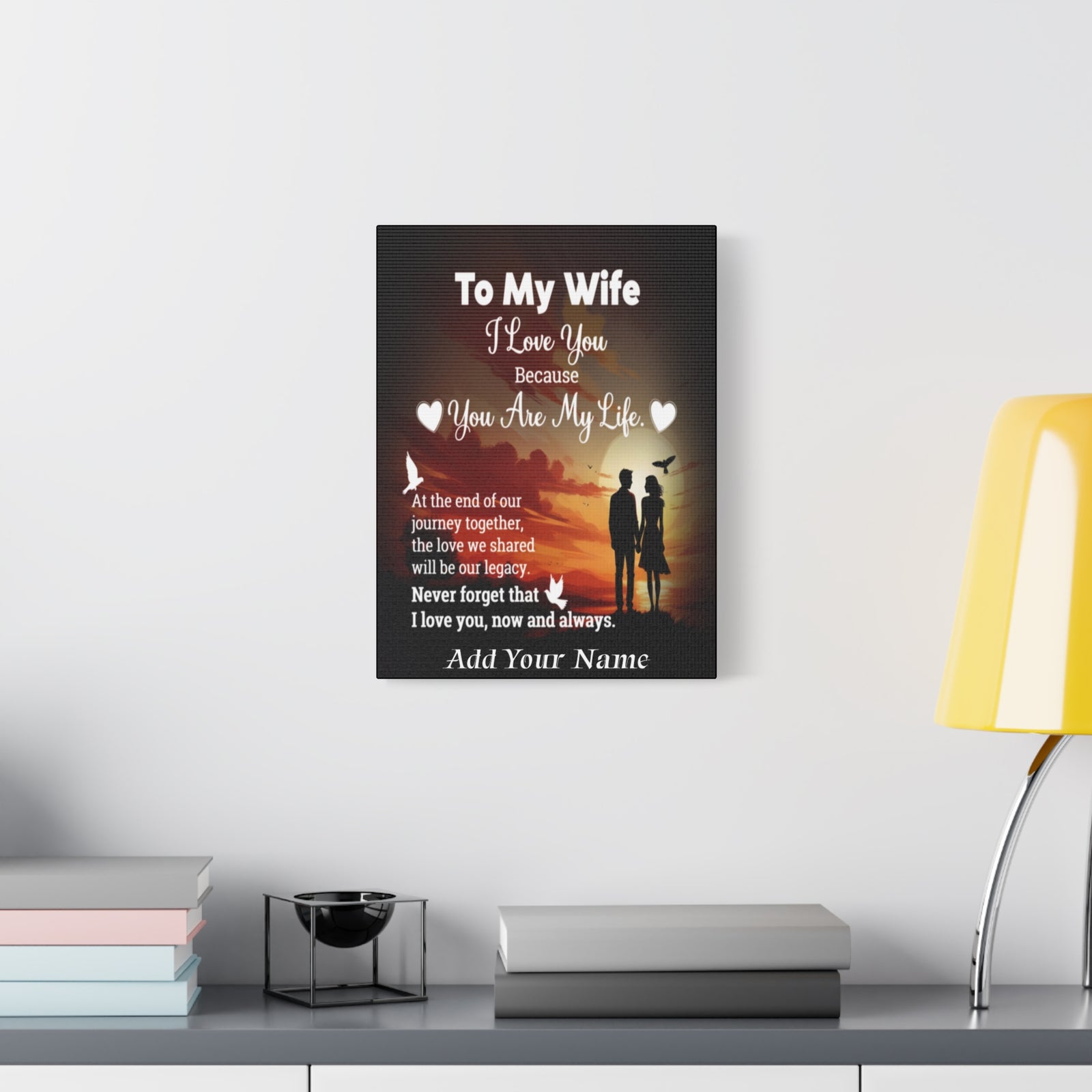 Personalized To My Wife Sunset Romance Canvas Wall Art - Heartfelt Gift of Love & Legacy-Express Your Love Gifts