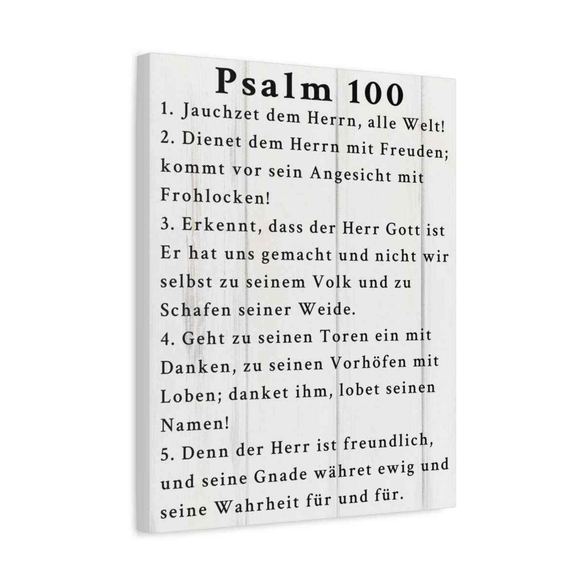 Scripture Walls Psalm 100 German White Bible Verse Canvas Christian Wall Art Ready to Hang Unframed-Express Your Love Gifts